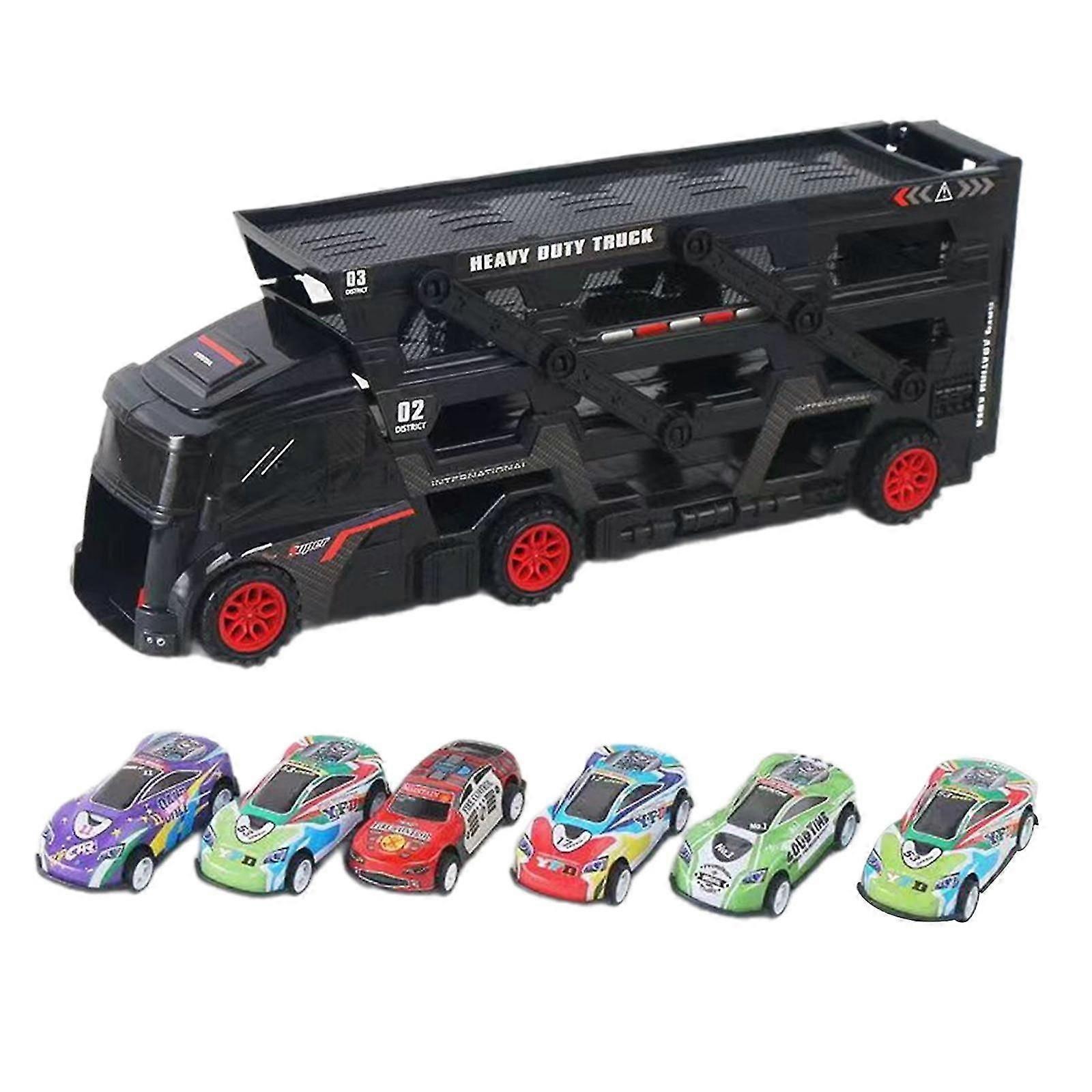 Folding Track Toy Shape Recognition Truck Carrier for Home Boys Indoor grey