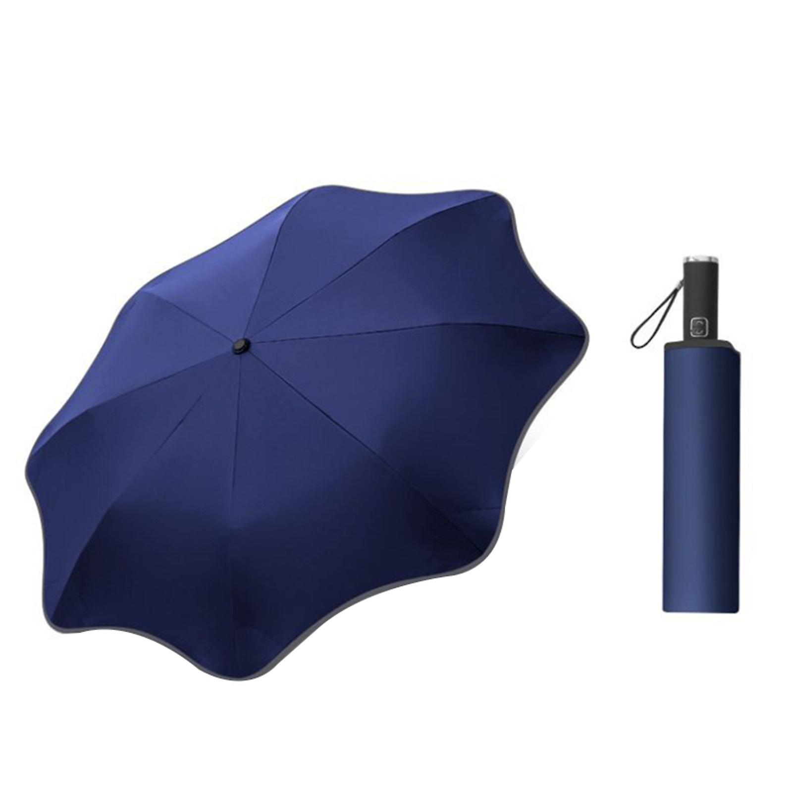 Compact Folding Coating Umbrella For Both Sun & Rain 3-fold Auto Open/close Design With Round Corner 8-rib New