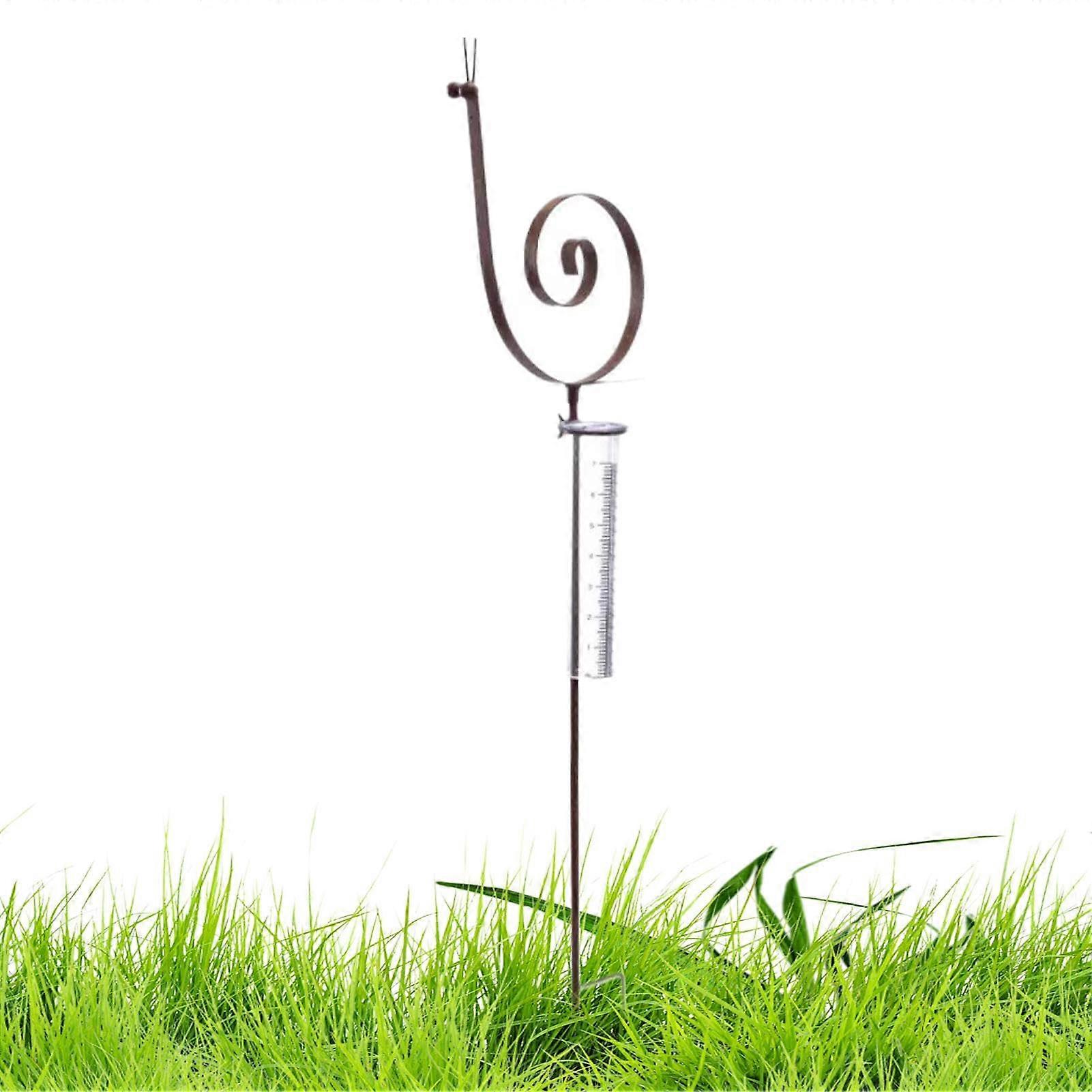 Rain gauge for the garden with snail post