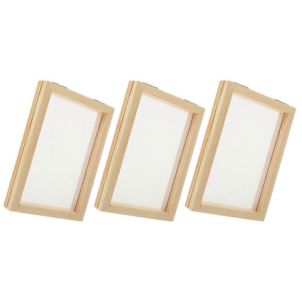 3pcs Handcraft Lesson Wood Frame Paper Crafts Mold for DIY Paper Making Screen