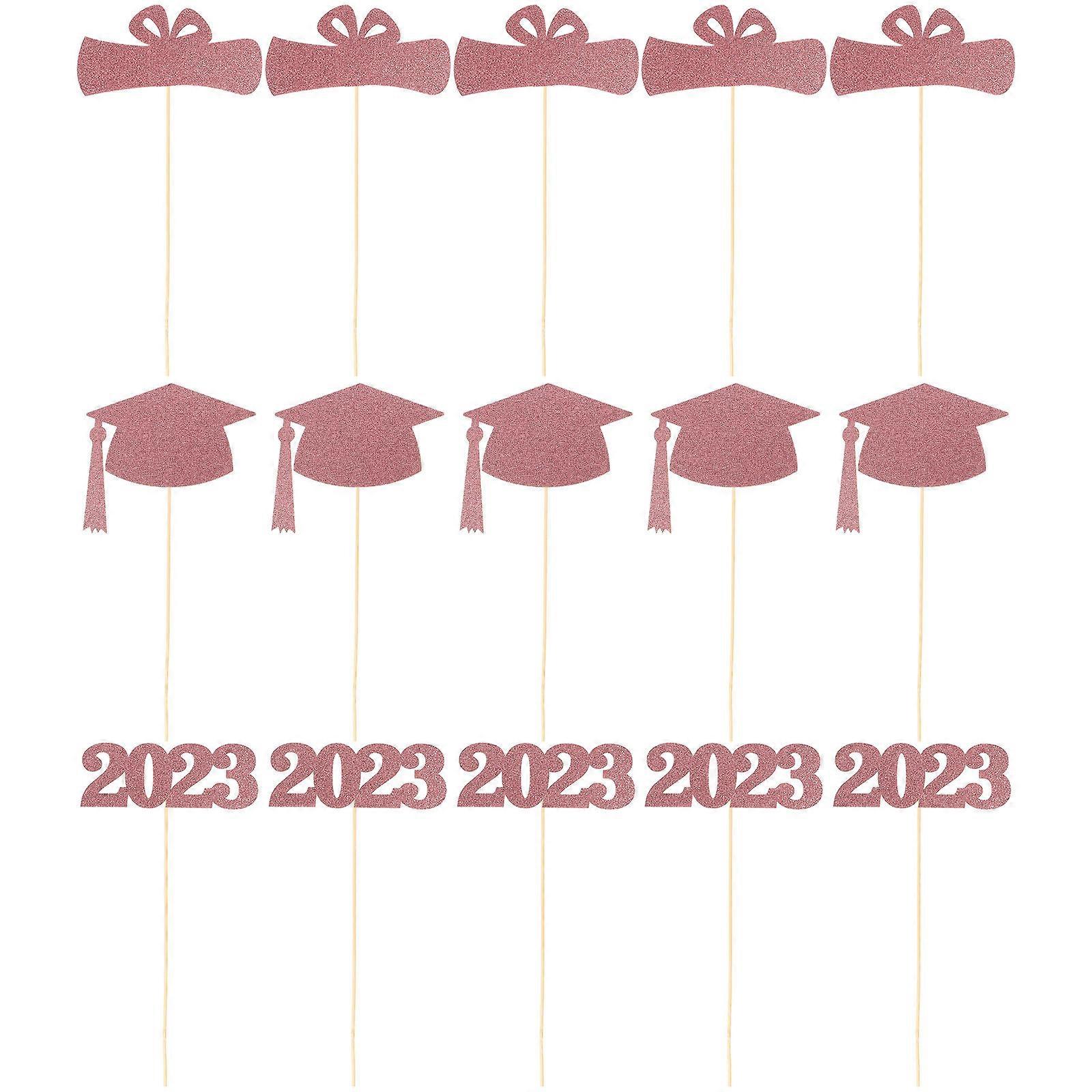 Grad Centerpiece Sticks Topper Students Vase Ornament 35X16CM 5 Bags