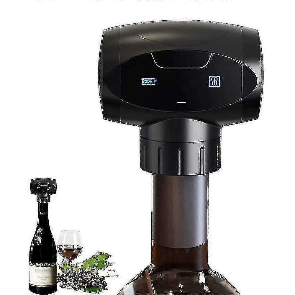 Elektrischer Weinstopfen Vakuum Weinschoner Automatischer Weinflaschenverschluss Vakuumpumpe, Wein frisch halten Chumian