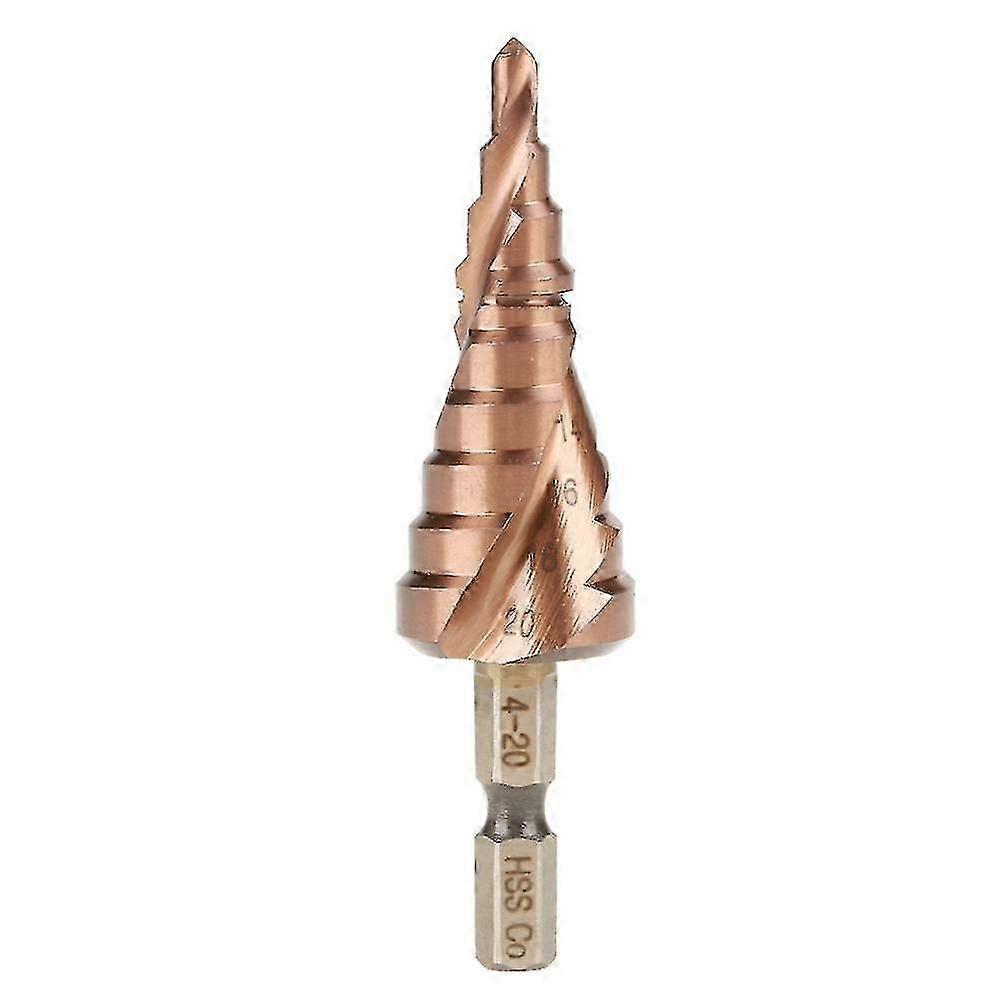 1pcs Hexagonal Handle Spiral Groove Step Cone High Speed Steel(4-20mm)