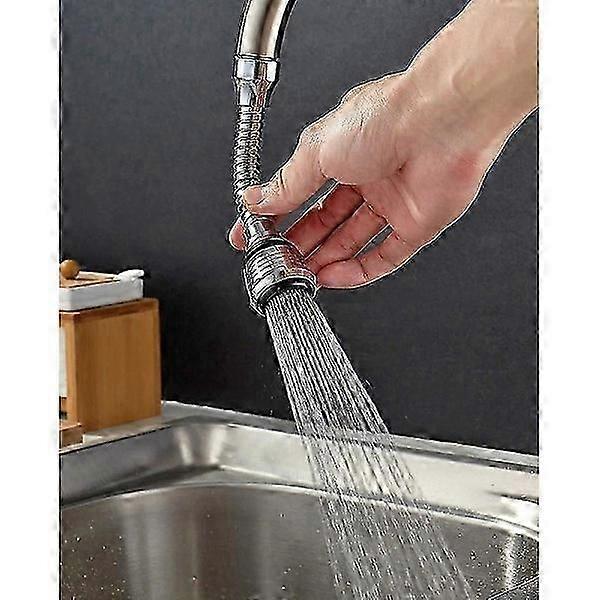 Faucet Spout - Faucet Aerator - 360 Swivel Kitchen Faucet Adapter - Flexible Silver