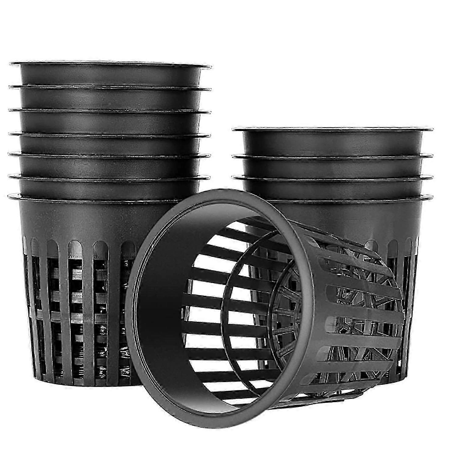 15 Pack 4 Inch Slotted Mesh Wide Lip Filter Plant Net Pots Buckets and Baskets for Hydroponic Growing Systems