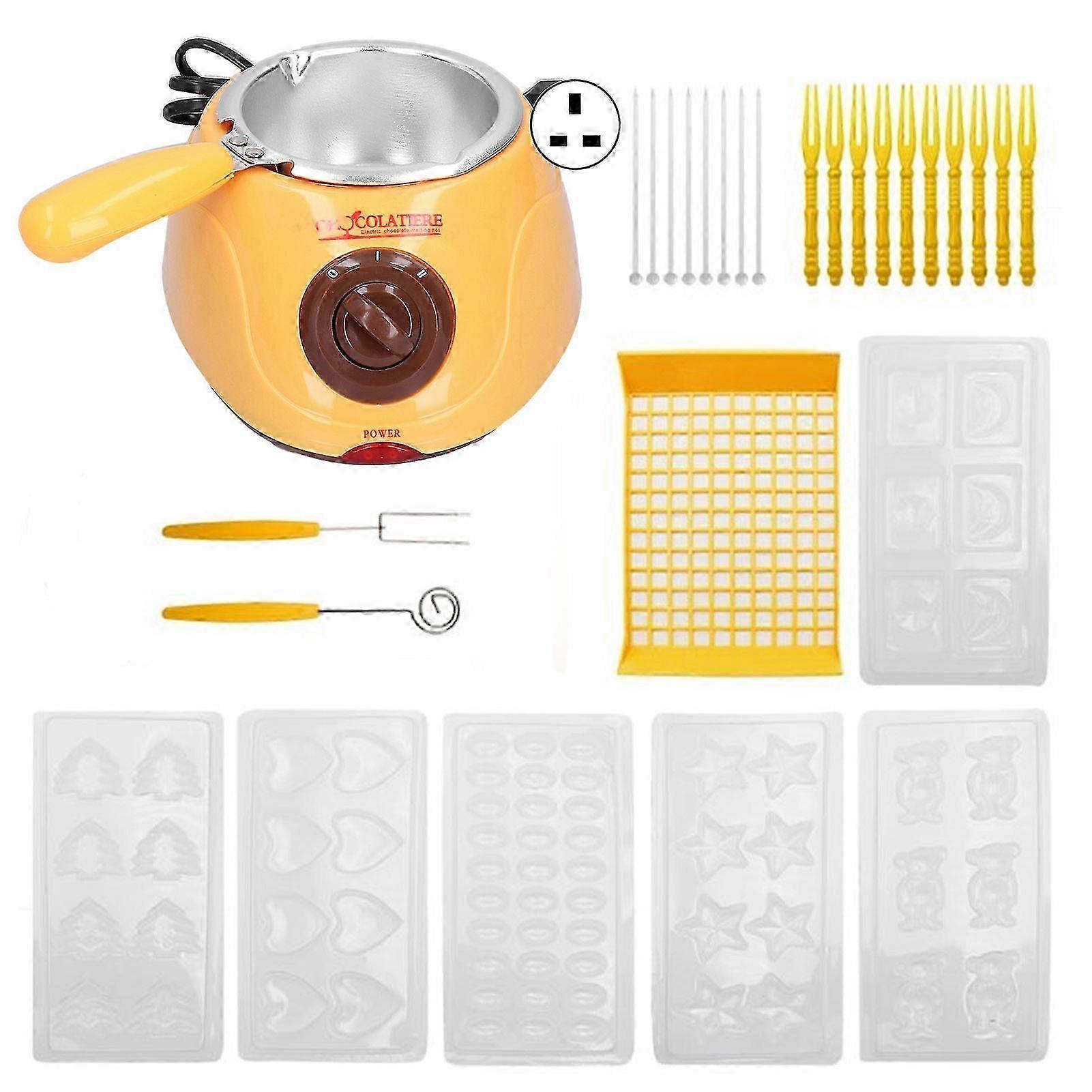 Electric Chocolate Melting Pot Machine Set for Home and Restaurant UK Plug 220V