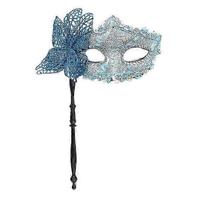 Masquerade Mask with Holding Stick Halloween Party Mask Shiny Sequins Queen Mask NL