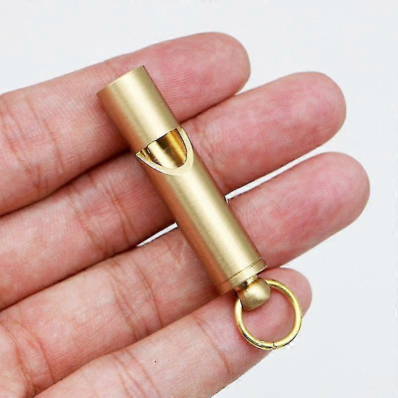 Outdoor Survival Whistle Equipment Suitable for Army Enthusiasts Retro-Style Pure Brass Whistle for EDC and Adventure Use