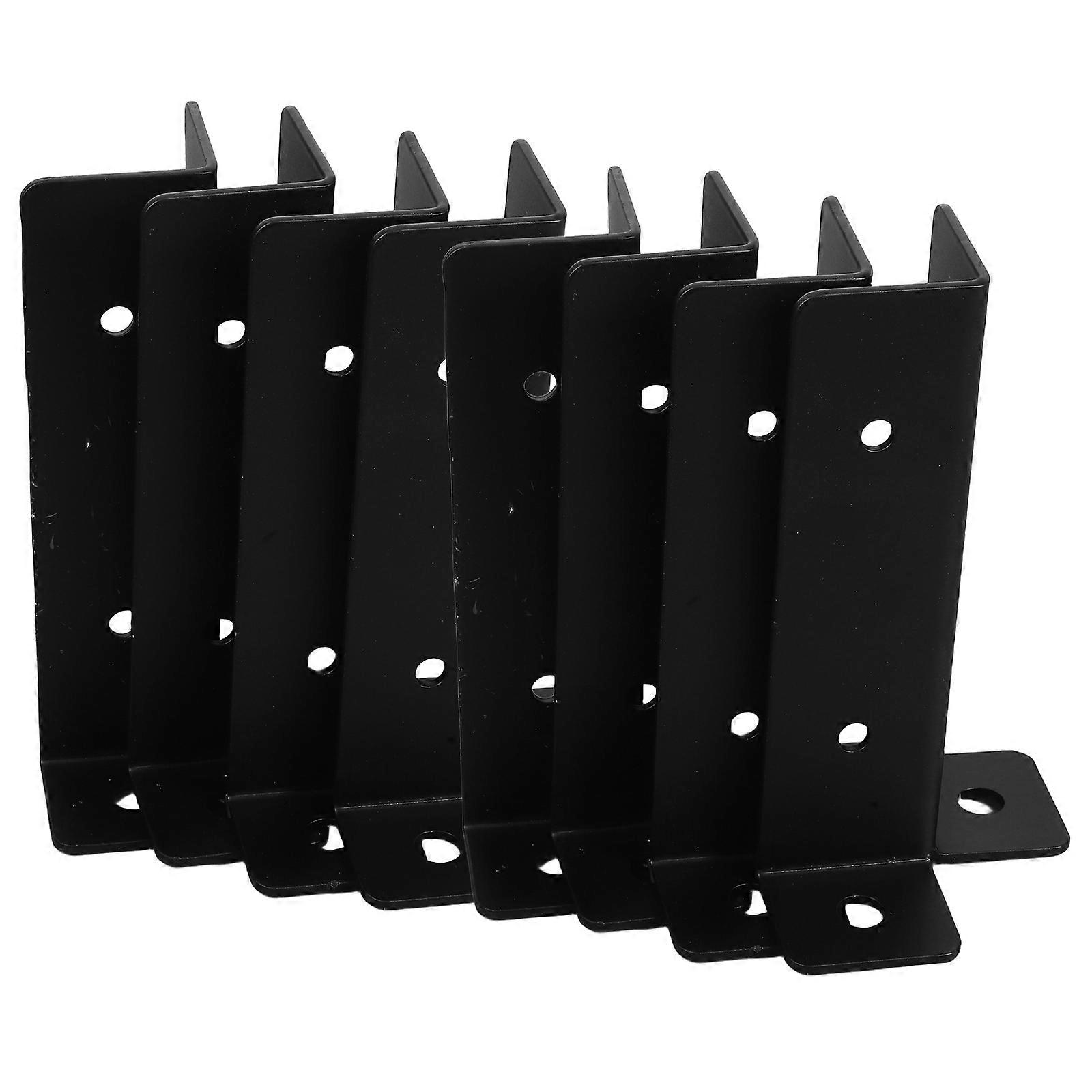 Railing Post Bracket Wooden Fence Post Anchor Base Black Iron For Garden And Deck Use Easy Installation 8Pcs
