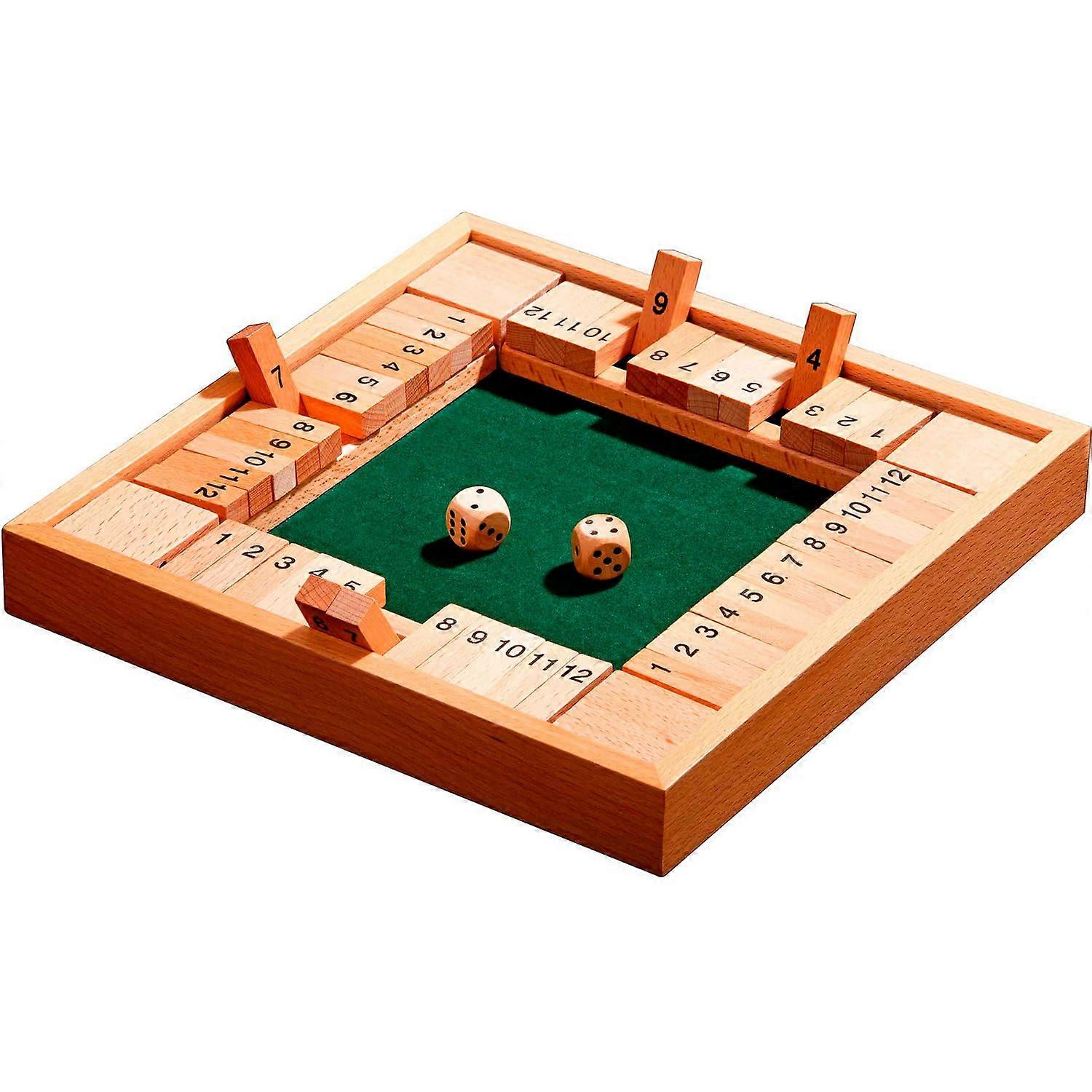 3281 Shut The Box 12 Pieces for 14 People, Dice Game, Board Game