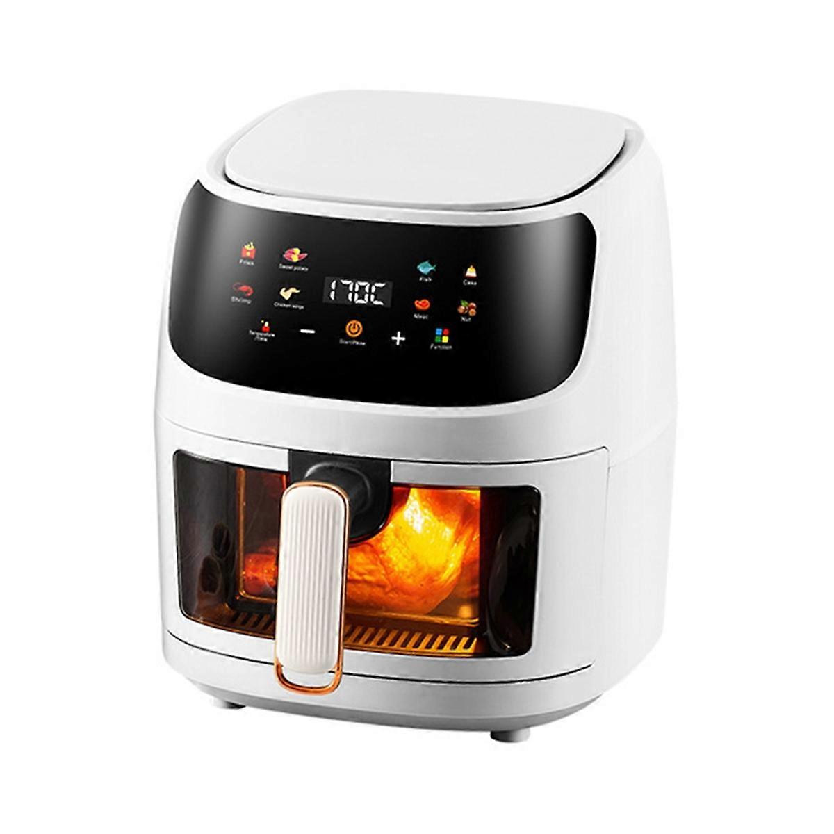 Smart Touch Screen Air Fryer Visual Electric Fryer White US Plug