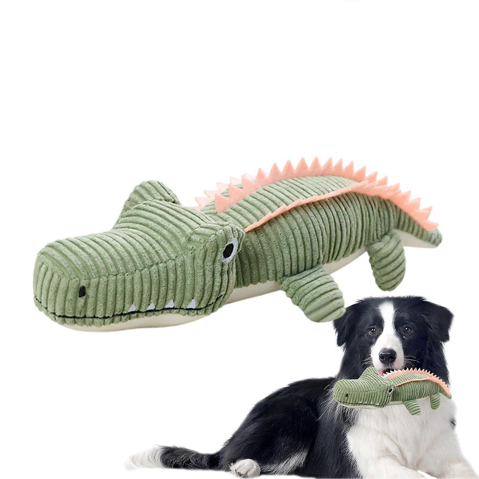 Plush Pet Toy Crocodile Design, Bite-Resistant Fabric Dog Toy, Army Green Plush Stuffed Toy For Dogs And Kids