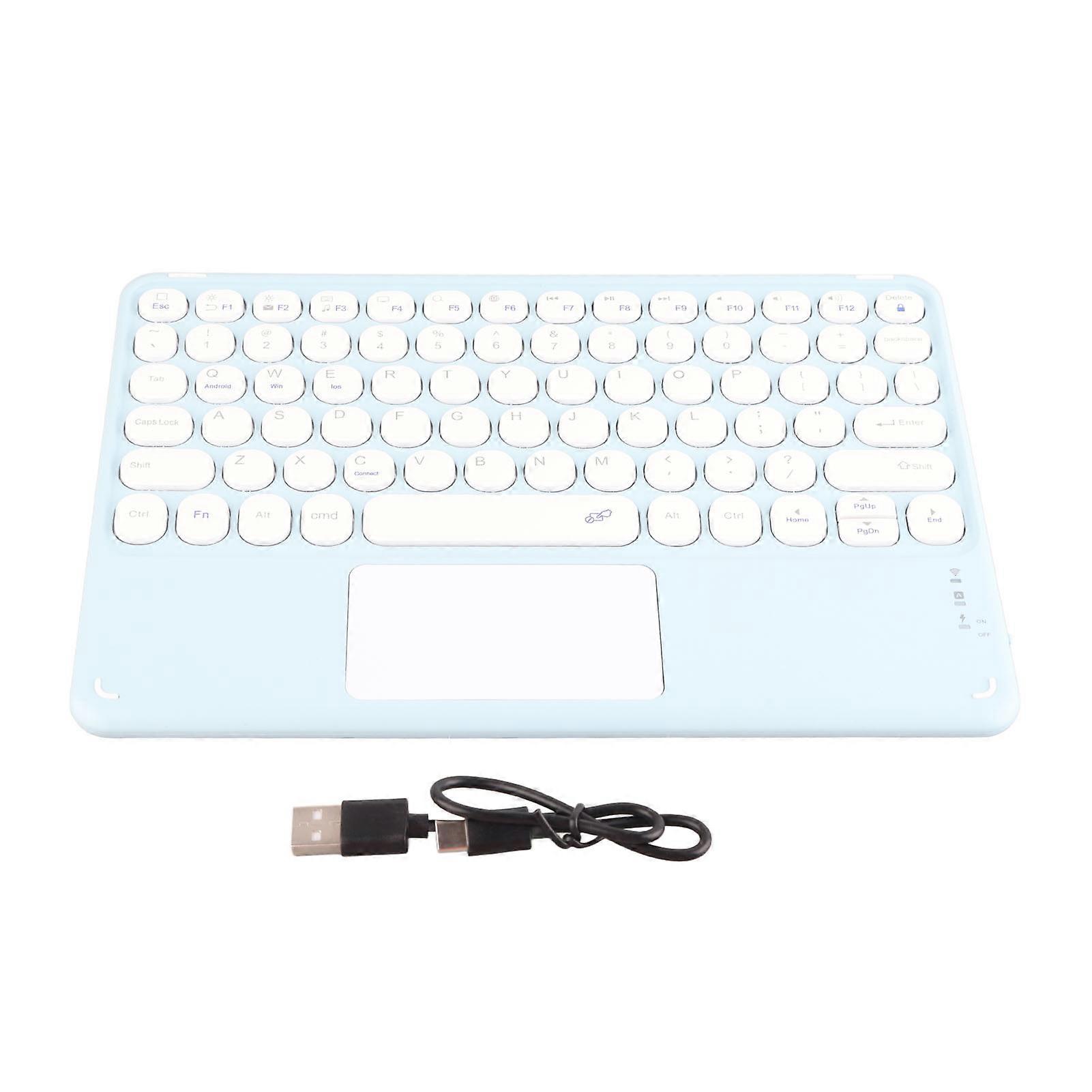 Touch Round Keycaps Ergonomic Design Ultra Thin Smart Touch Wireless Keyboard for Tablets Laptops
