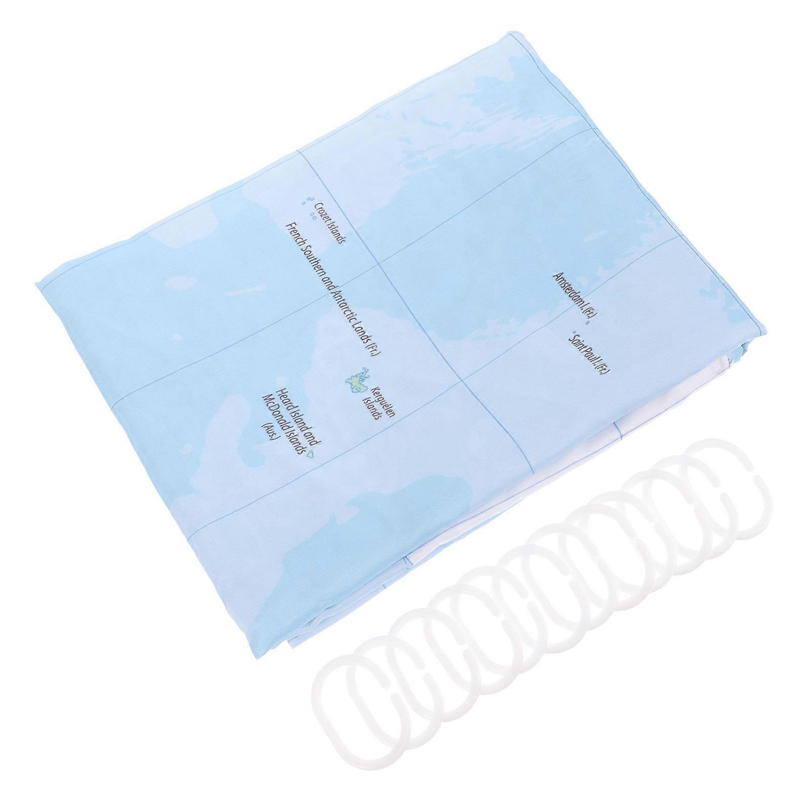 Square Shape World Map Curtains 180x180cm Multi Color Polyester Quick Drying 1Set