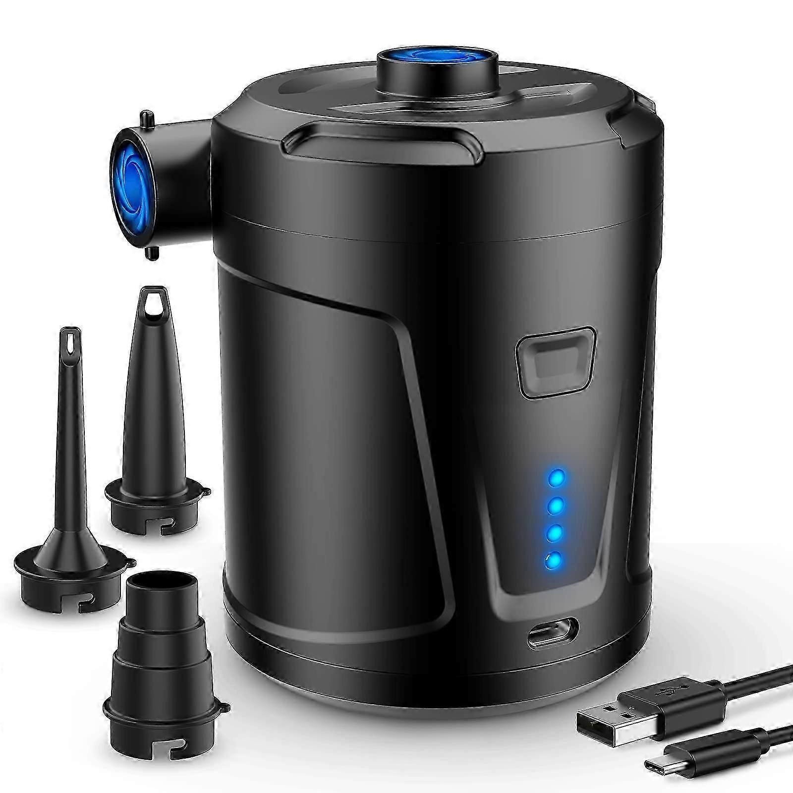 Electric Air Pump, Inflatable Mattress Inflator with 3 Air Nozzles, Fast Inflator for Inflatable Boat/Air Mattress