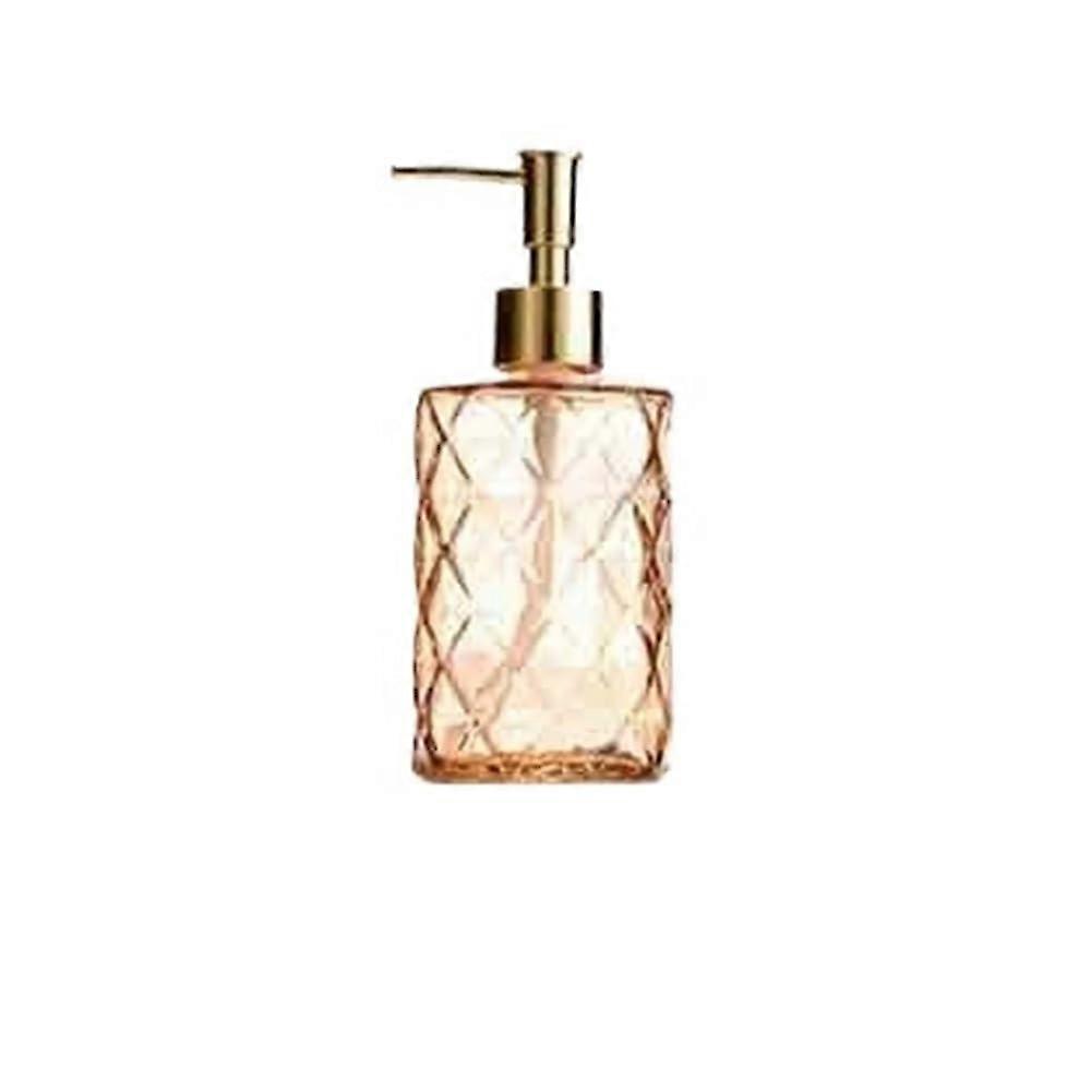 Soap dispenser lotion bottle made of glass, 330 ml, soap holder for home/hotel/bathroom, transparent, available in multiple colors bathroom (Orange)