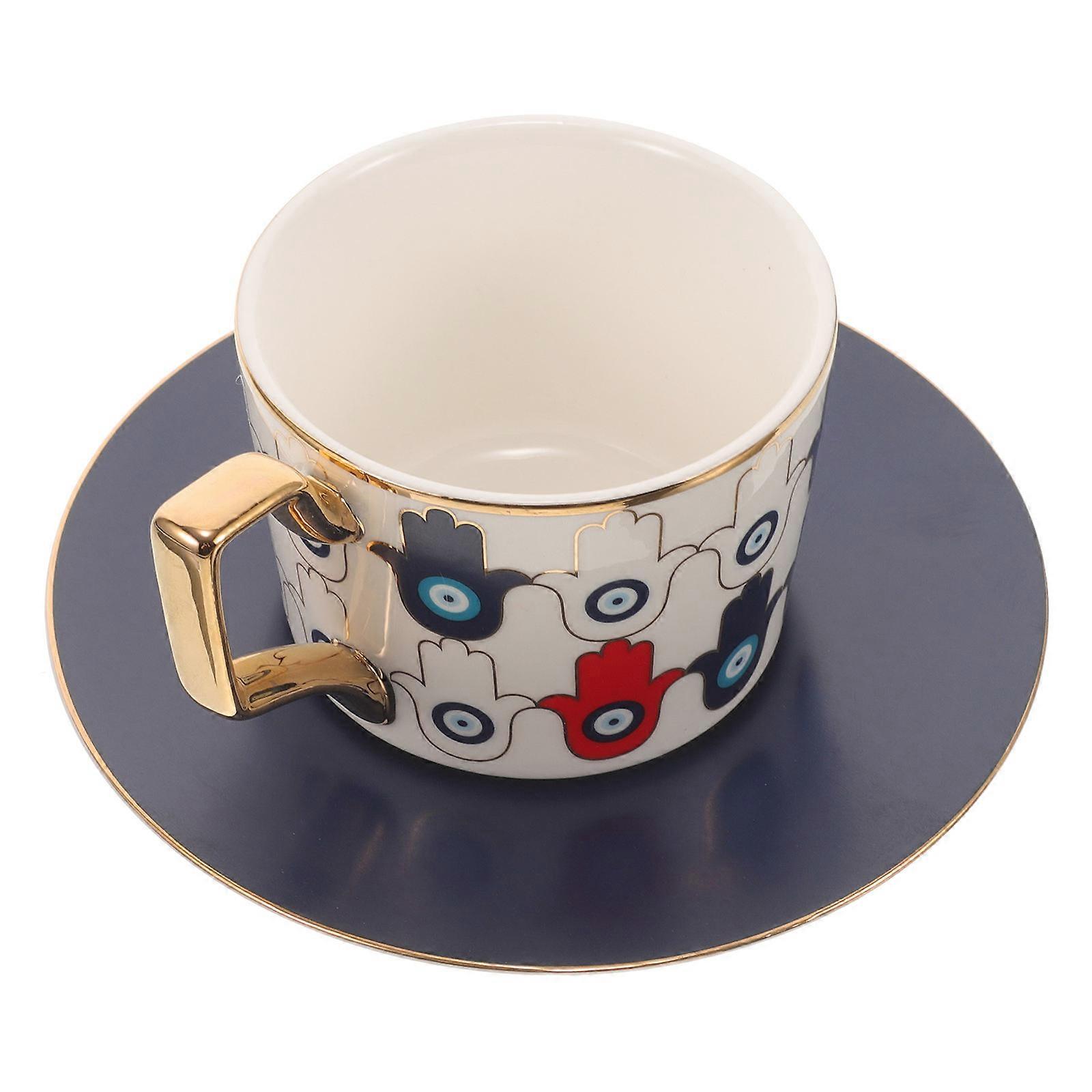 Ceramics Tea Cup Set Classic and Elegant Design Ergonomic Handle for Comfortable Grip 5.9x5.9x1in Assorted Color 1Set