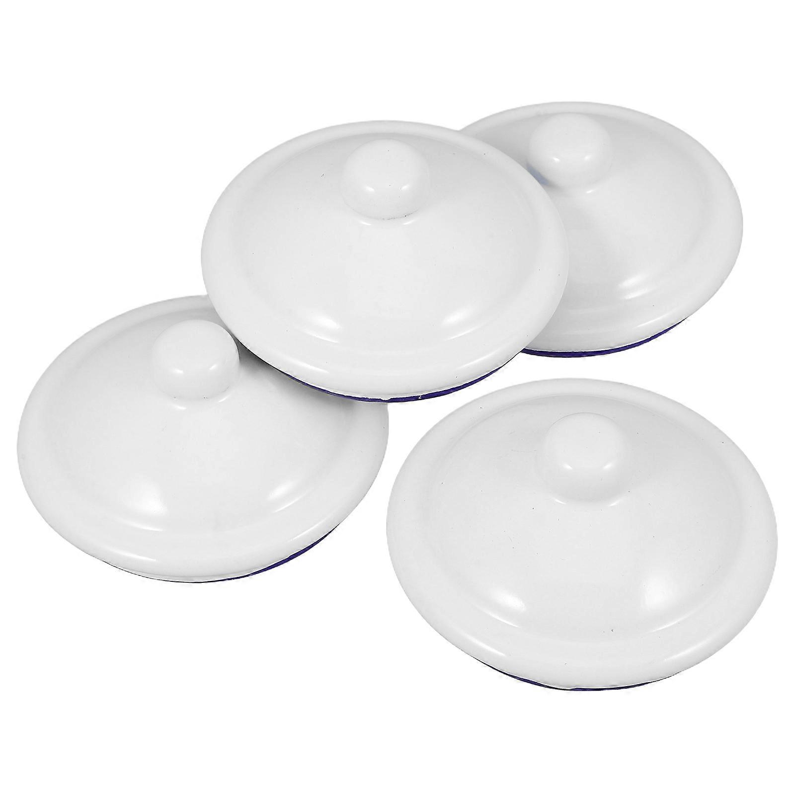 4pcs Replacement Enamel Mug Lids, Stain Resistant Cup Covers for Tea and Water Cups, Universal Fit for Everyday Use