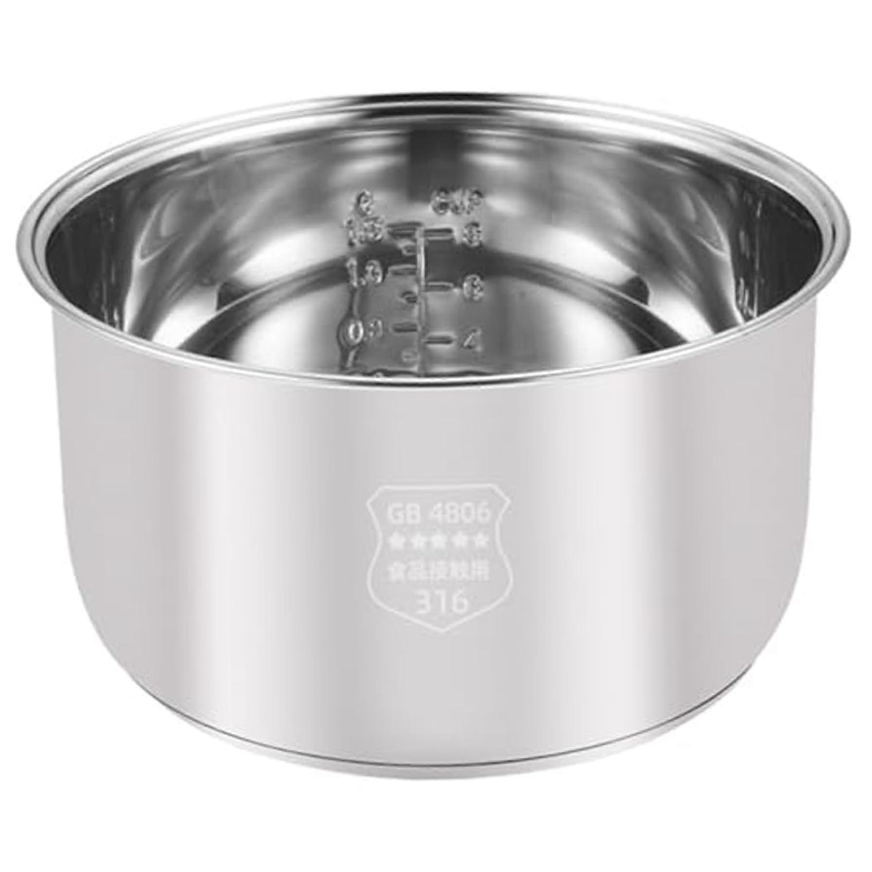 Rice Cooker Inner Pot, 4L 4.7 Tall Rice Cooker Toppers Replacement with Scale, Stainless Steel Smooth Wash Cooker, Rice Cooker Pot Replacement