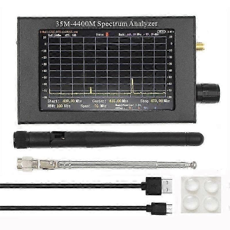 4.3-Inch Screen Spectrum Analyzer with Antenna - Frequency Analyser for 35MHz to 4400MHz Signal Detection and Analysis