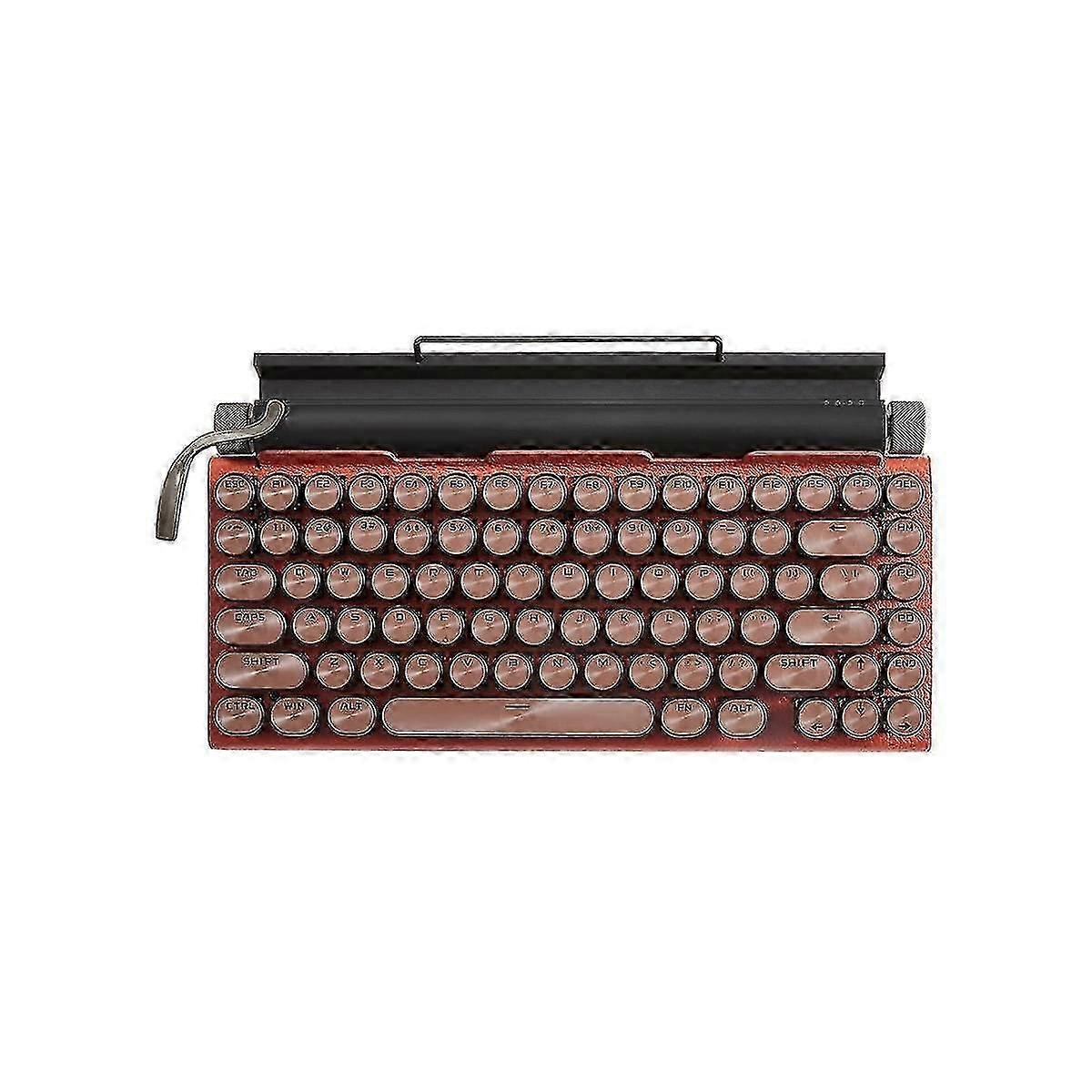 Retro Typewriter Keyboard Wireless Bluetooth Keyboard Usb Mechanical Punk Keycaps For Desktop Pc/la