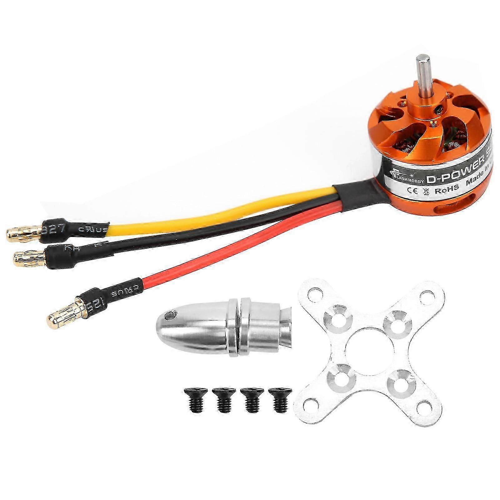 Brushless RC Motor Replacement with Adapter 1800KV for Fixed-Wing Airplane D2822