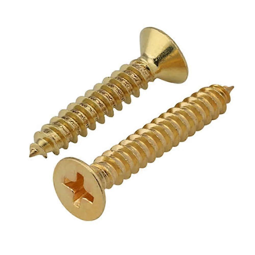 Brass Tapping Screw with Flat Head, Countersunk Cross Tapping Screw M2M5 (10pcs M5x25)