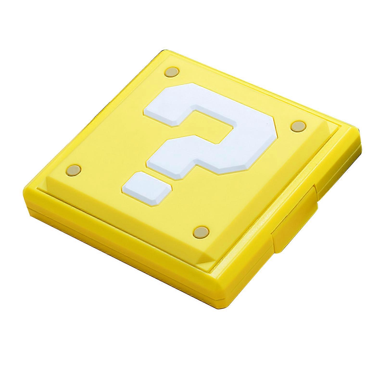 Yellow Switch Game Card Box: 12 Large & 12 Small Slots, Shockproof, Portable Storage Case
