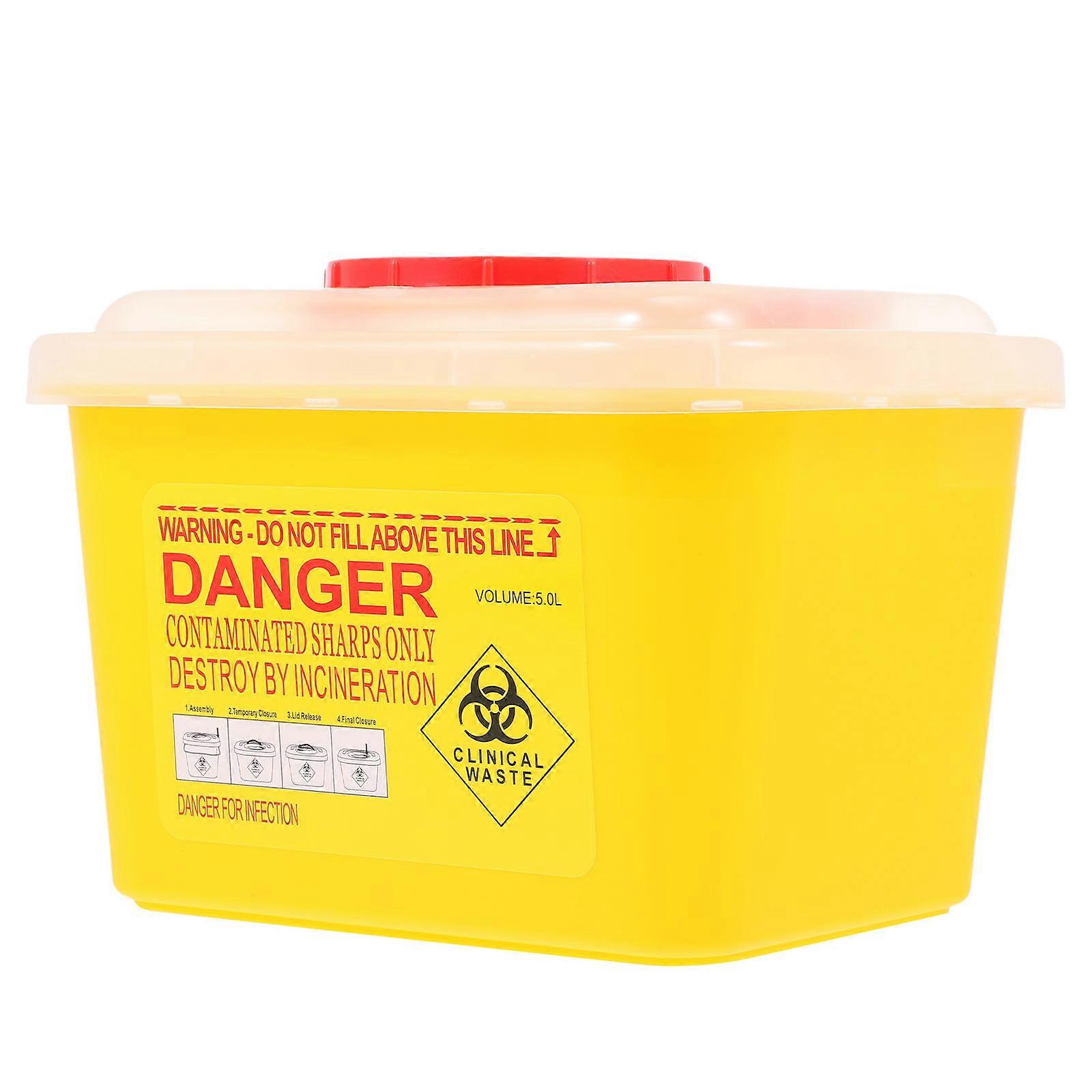 Storage Box Waste Case Rectangular Multipurpose Device Home Use Yellow 24x20x16cm Disposal 1Pcs