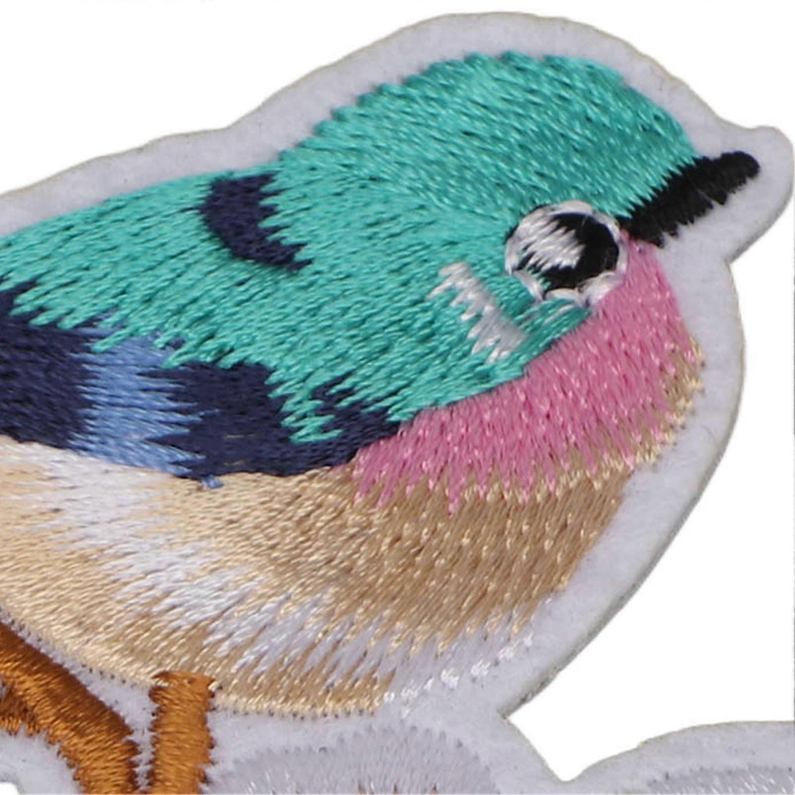 30Pcs Sew On Patches Bird Flower Style Vibrant Colors Easy to Use Embroidery Applique for Clothes Hats Bags