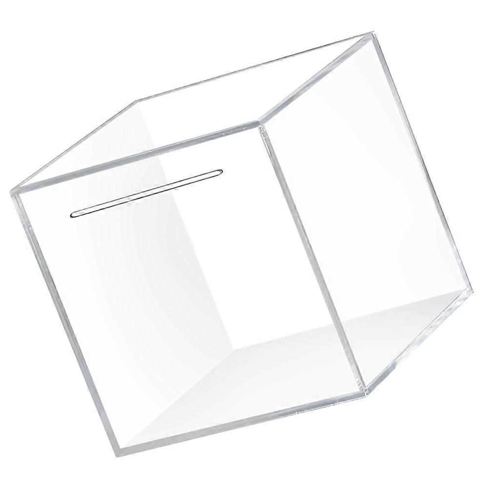 Compact Coin Container Clear Acrylic Piggy Bank Party Decoration 7.5×7.5×7.5in 1Pack