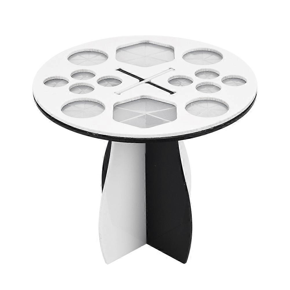 Silver Acrylic Makeup Brush Holder with 14 Holes for Organized Storage and Display on Dresser or Countertop 1PC