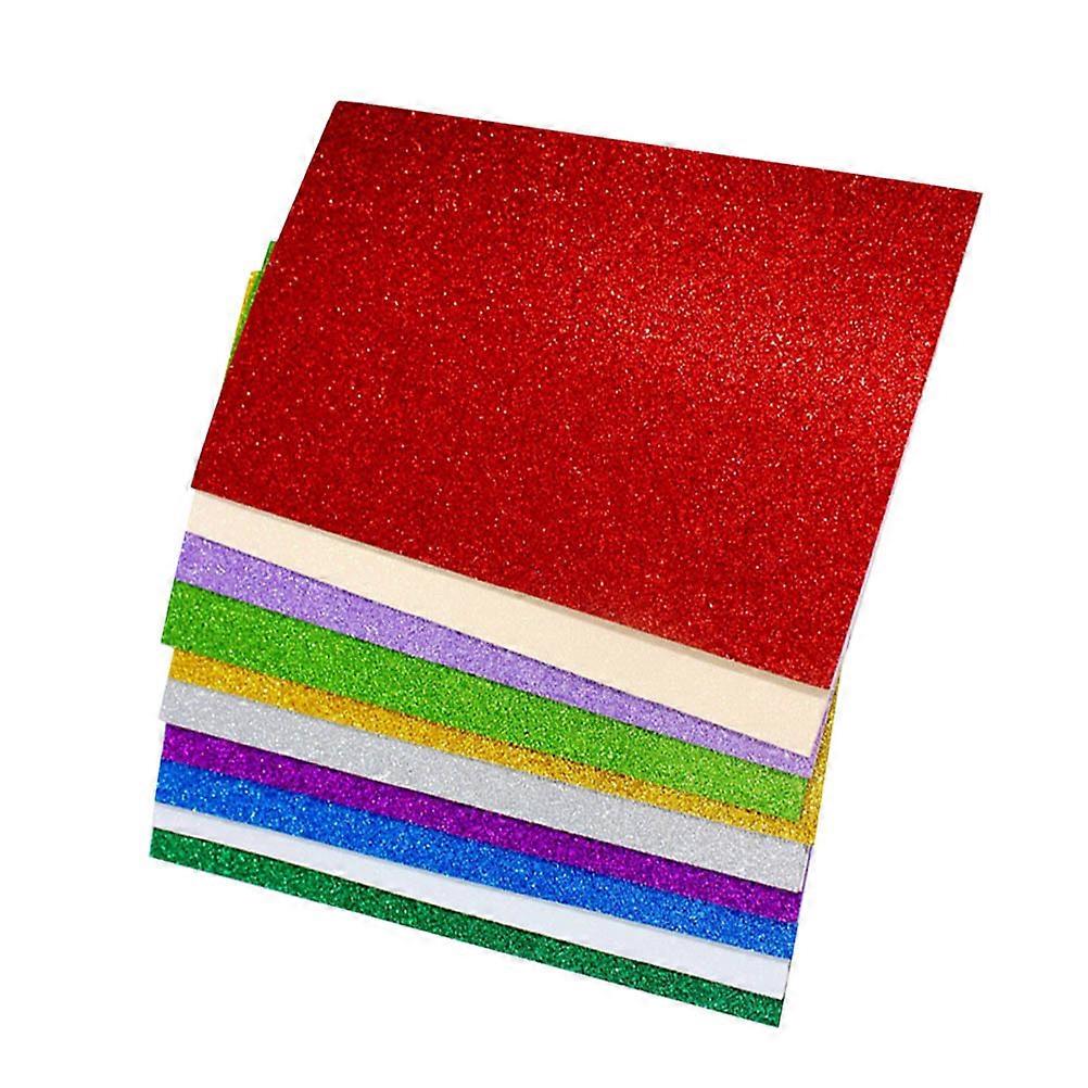 Here's a refined and professional product description based on your input:
**10pcs Self Adhesive Glitter Foam Sheets – Bright Colored EVA Foam