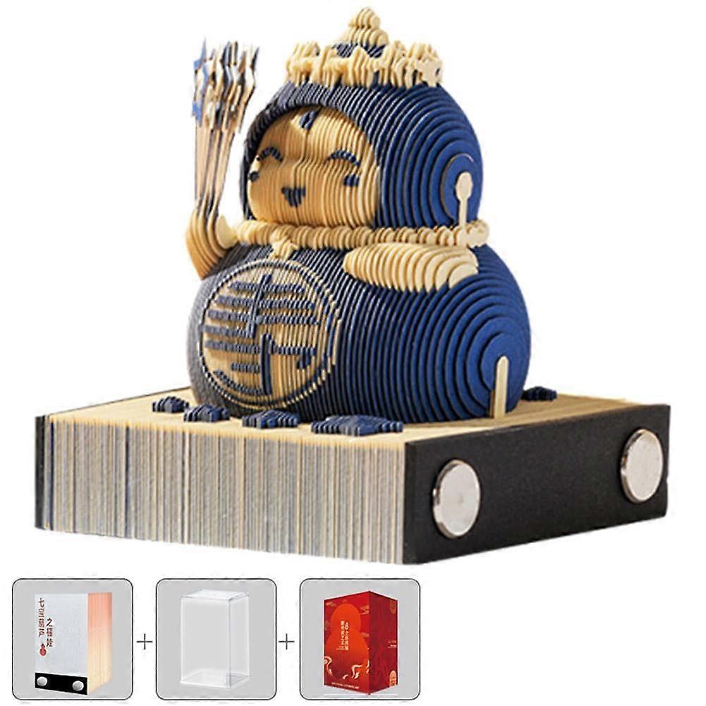 Desk Calendar Notepad Timing Calendar   3D Pumpkin Sticky Notes Funny Notepad Paper Craft 3D Card Dark Blue