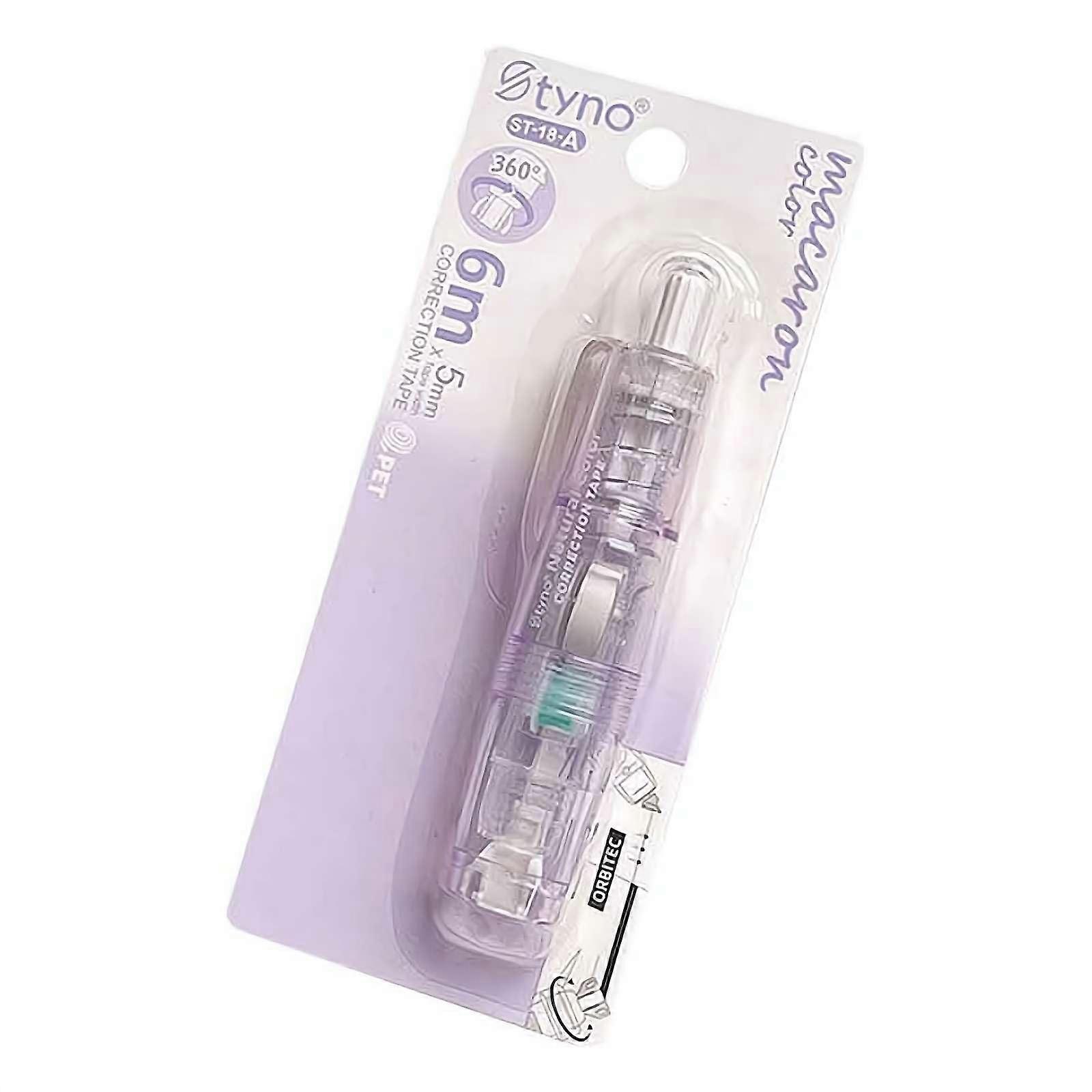 Refillable Retractable White Correction Tape Mini Pen Shaped Applicator Purple For Writing Quick Dry Aesthetic Tape