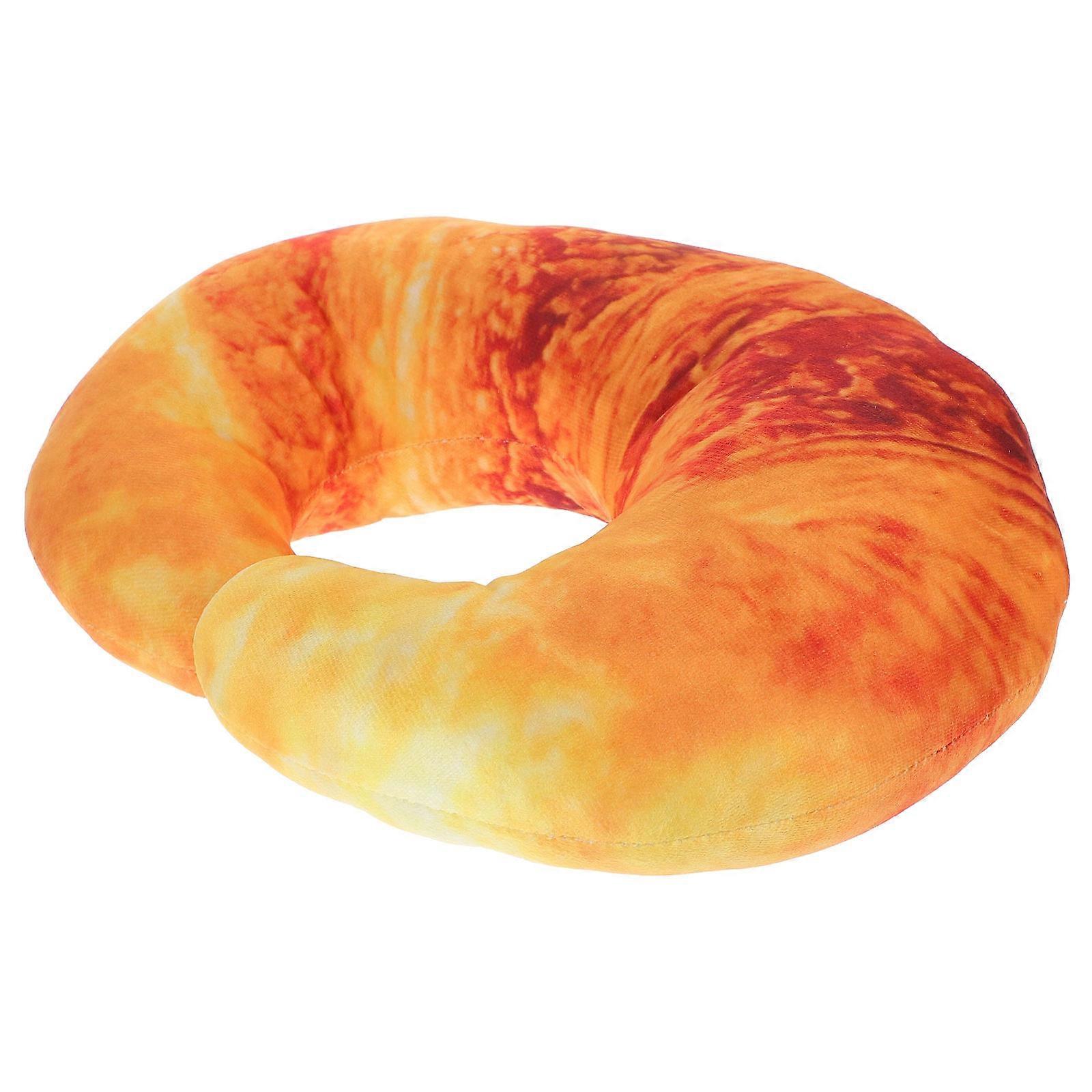 Orange Imitation Bread U Shape Neck Pillow for Sleeping with Soft Plush Cover and PP Cotton Filling 1Pc
