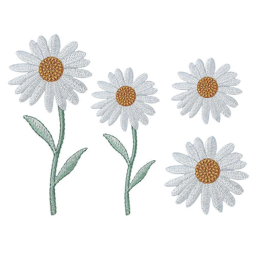 الحديد الزهري الملون على زين شكل عباد الشمس مادة اصطناعية 5.8x5.5 سم نساء عشاق الحرف 4 قطع