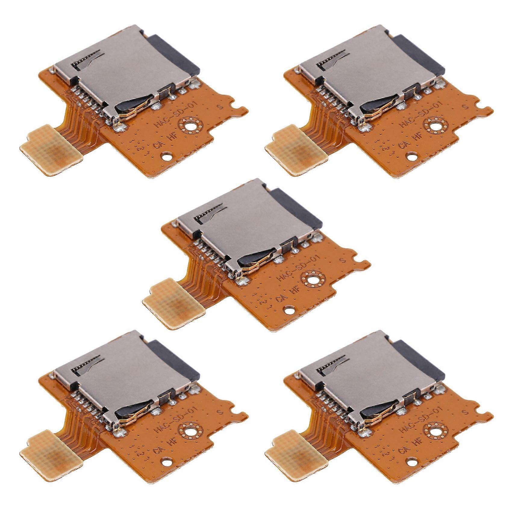 5X Micro-SD TF Card Slot Socket Board Replacement for Console Card Reader Slot Socket