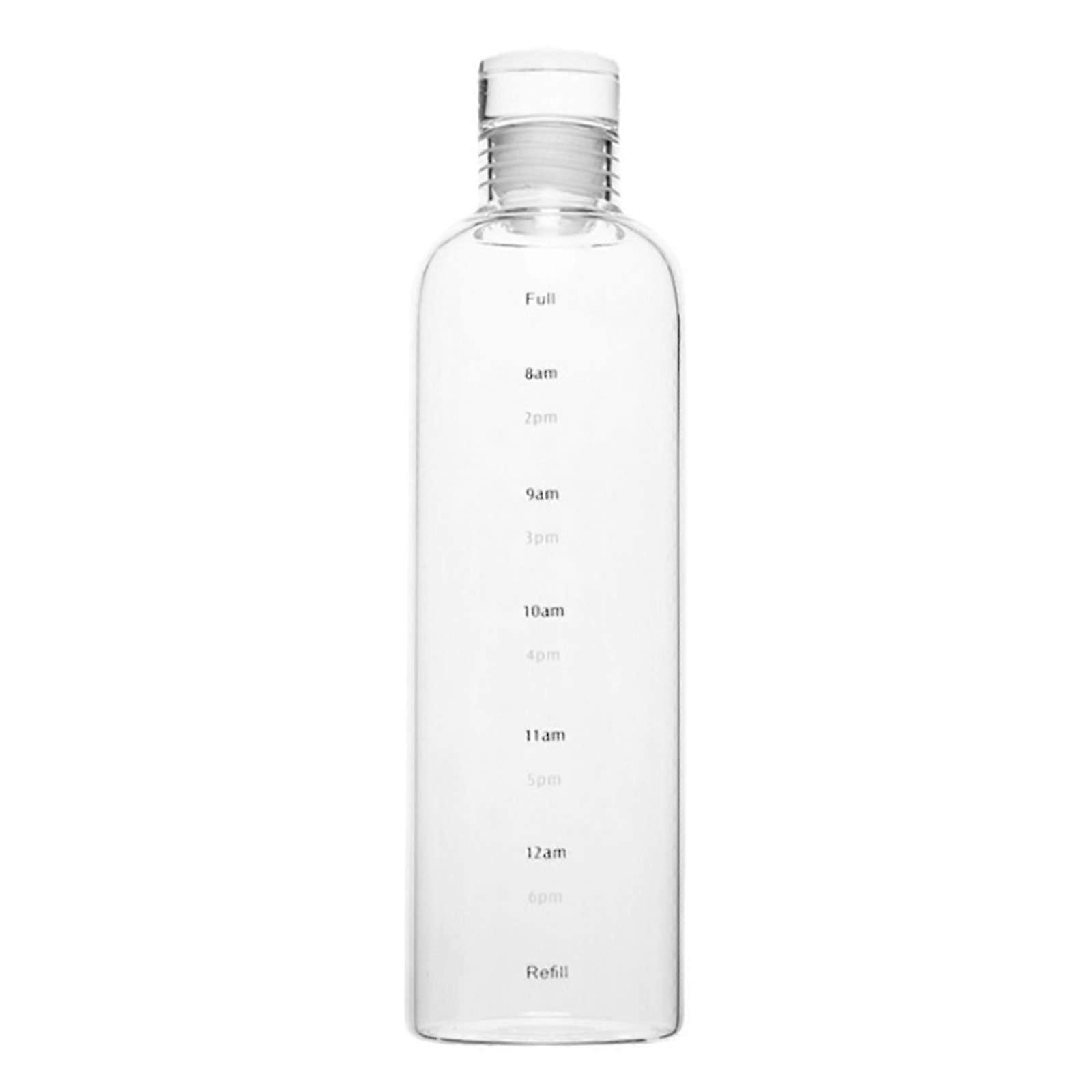 500ml Borosilicate Glass Water Bottles with Caps, Clear Heat-Resistant, Slim Design, 4oz Pink Color, One Size