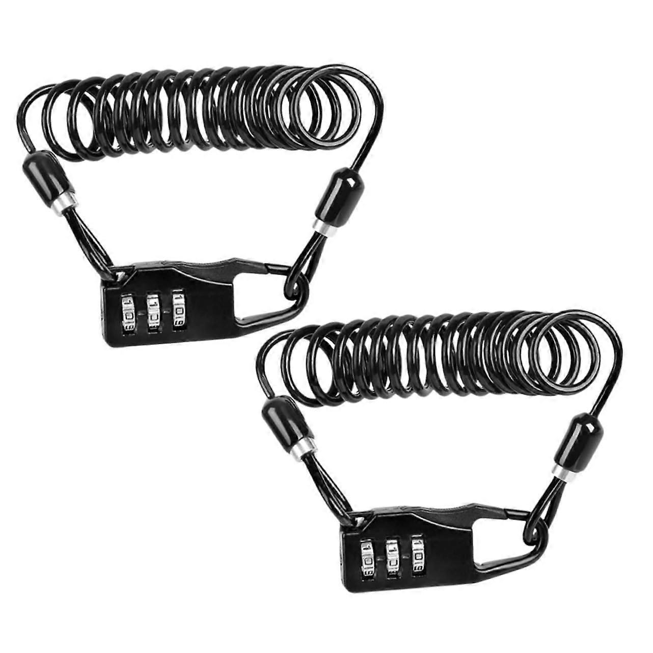Bike Combination Lock 4-Digit Code Flexible Steel Cable 2 Pack Easy Install For Mountain Bikes Motorcycles/Scooters