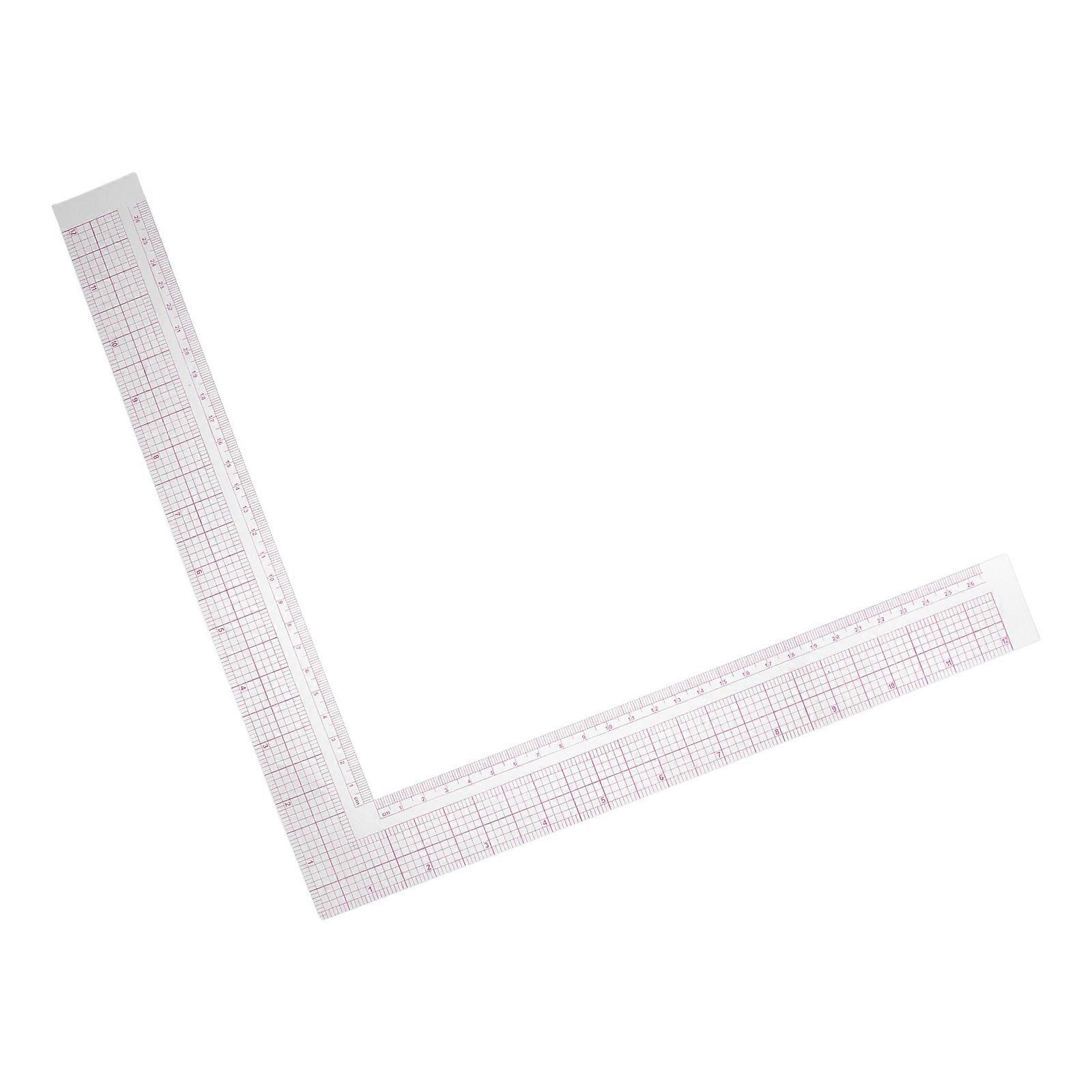 L Square Ruler Plastic Right Angle Ruler For Sewing Drawing And Grading Garment Sizing Professional Tailors 32.00X32.00X0.10CM 1Set