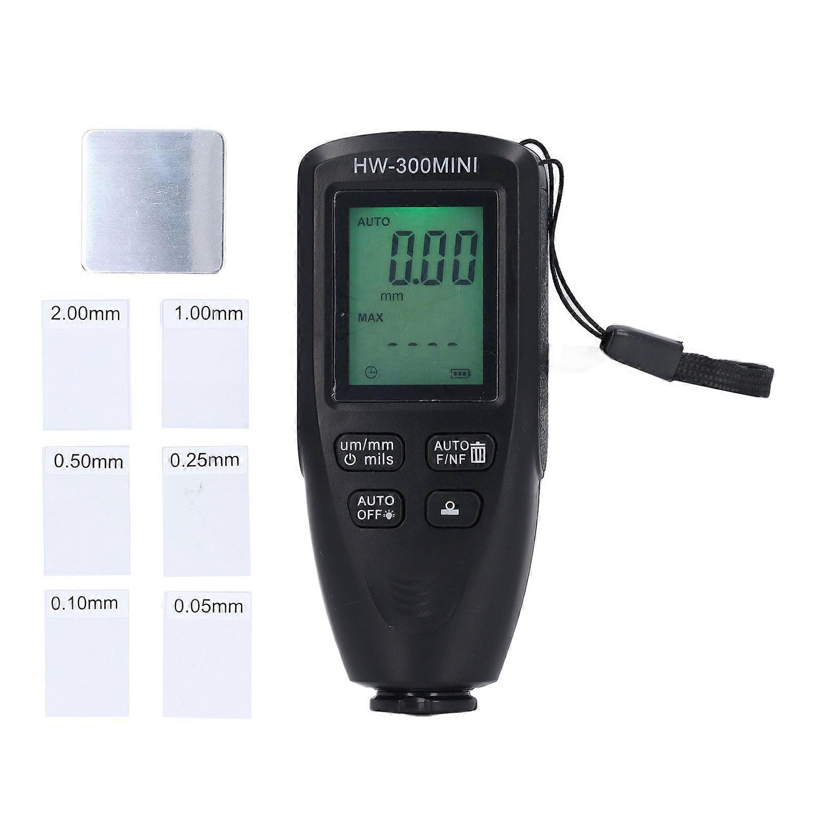 Coating Thickness Gauge 0 to 2000um Range High Accuracy LCD Backlight Display Digital Paint Thickness Meter for Car Black