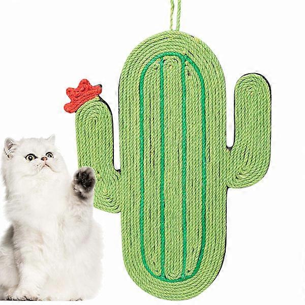 Cactus Shaped Cat Scratching Mat Natural Jute Cat Scratching Pad Cat Toy Hanging Cat Scratch Board