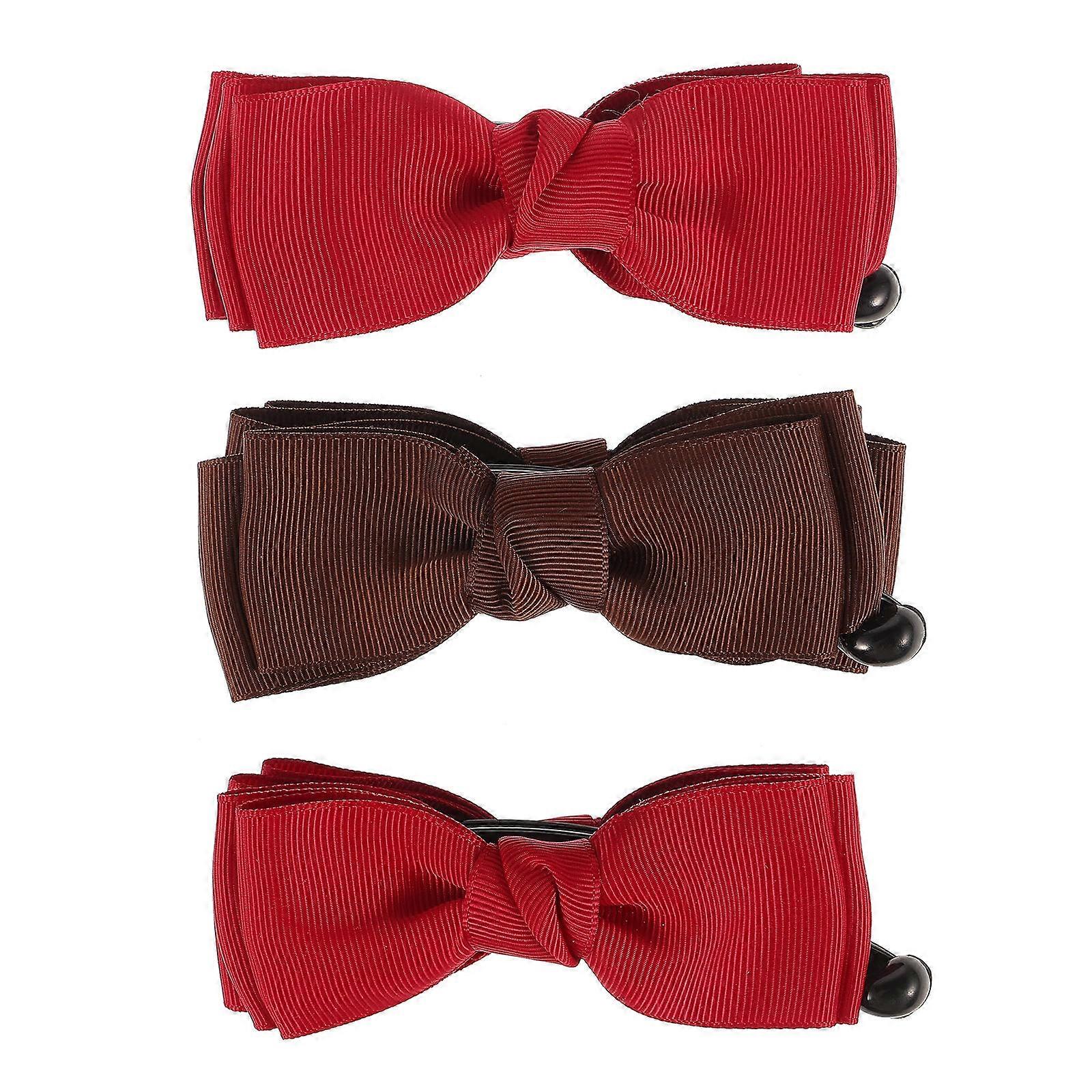 3 قطع متنوعة اللون Bowknot الموز الشعر كليب القماش الفن Updo حامل ذيل الحصان للزينة