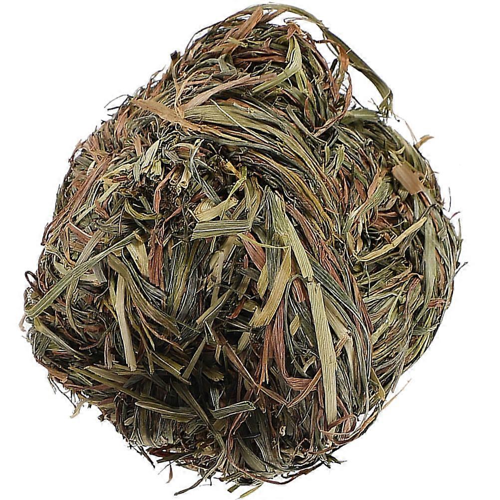 Chinchilla Chew Toy for Bunny Pets Light Brown Grass Ball for Small Animals and Hamsters 3.94 inches