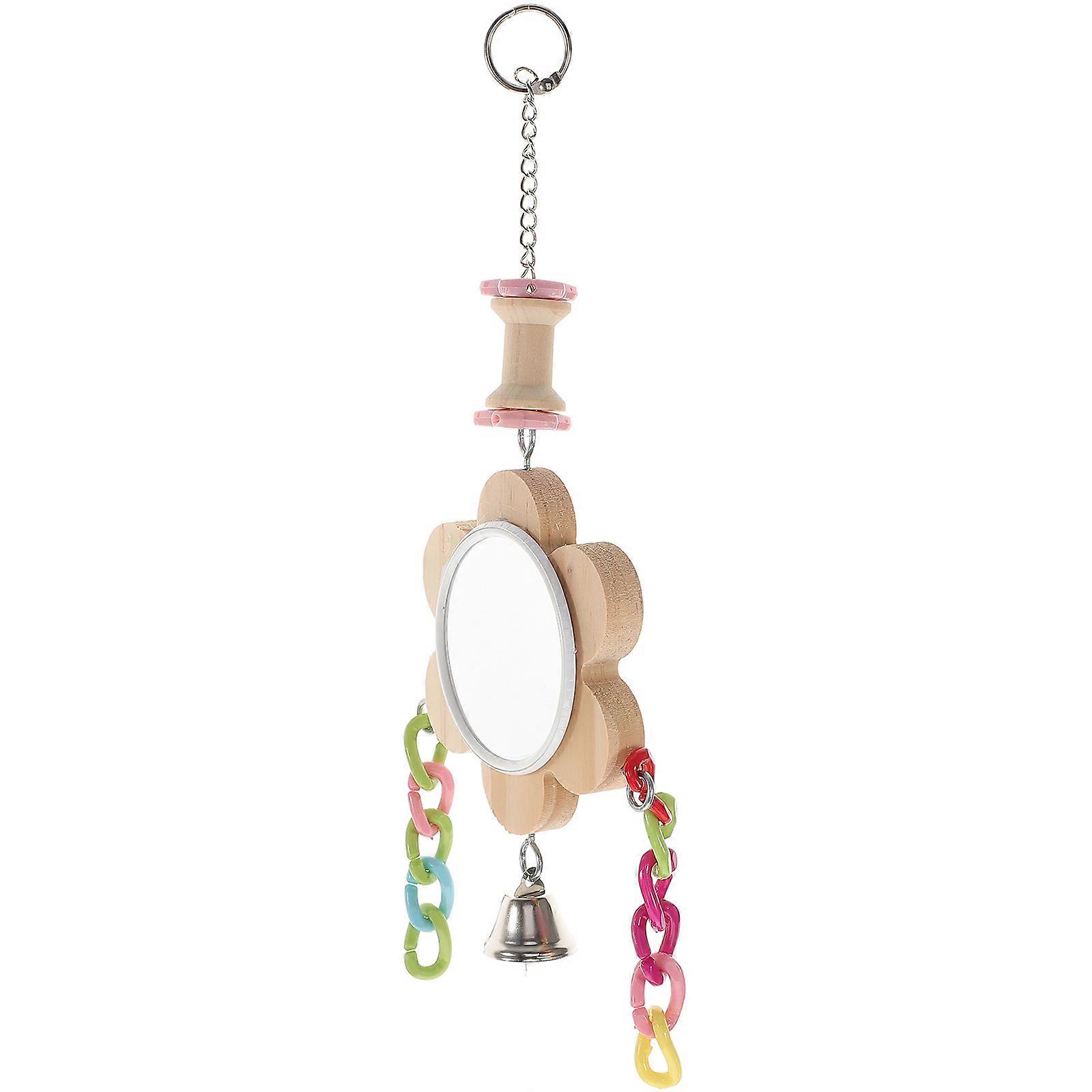 Pet Bird Mirror for Playing Made of Metal and Safe Composite Material with Bell Multi 4.5 x 3.5 inches