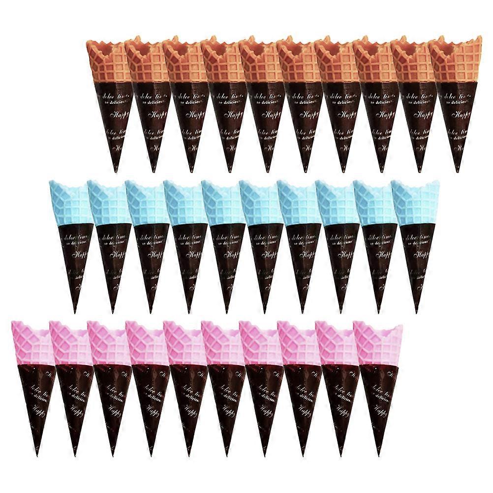 30pcs Simulated Ice Cream Cones Craft Kit for Dollhouse Decor, Miniature Sweets for Festivals, Playtime & DIY Projects