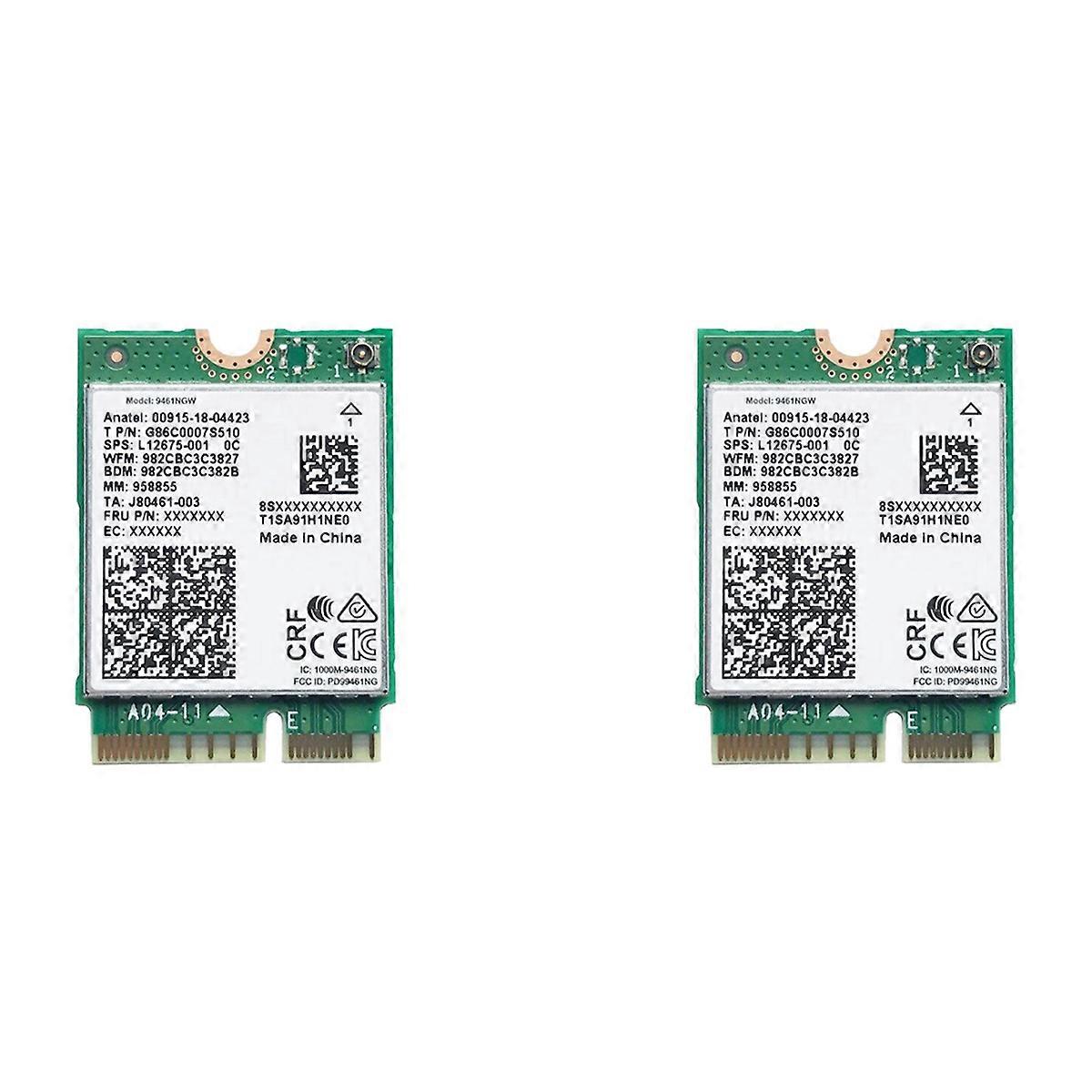 2X for 9461NGW WiFi Card AC 9461 2.4G/5G Dual Band 802.11AC M2 Key E CNVI Bluetooth 5.0 Wireless Ada