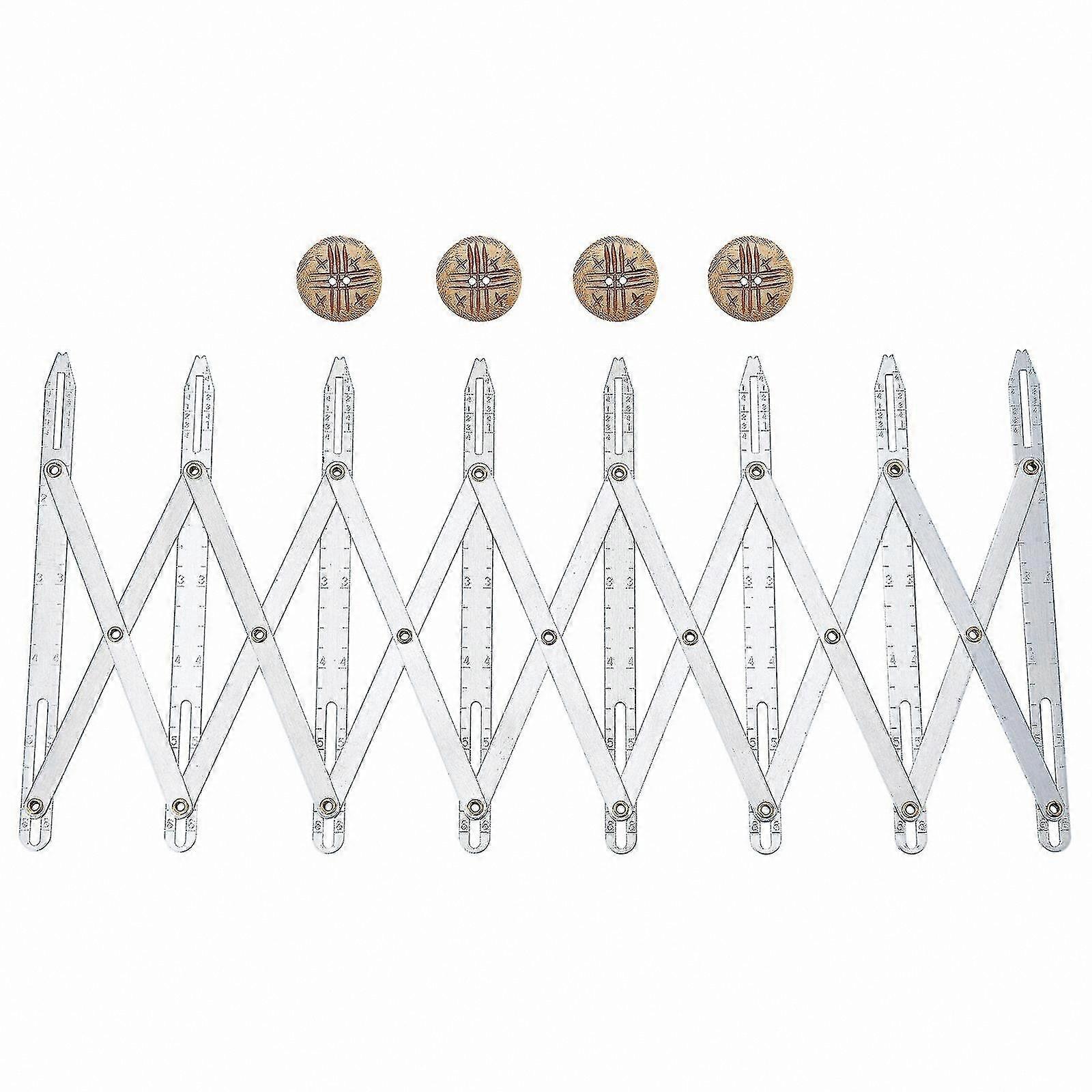 Adjustable Silver Measuring Ruler for Sewing and Crafting Precision Positioning Tool