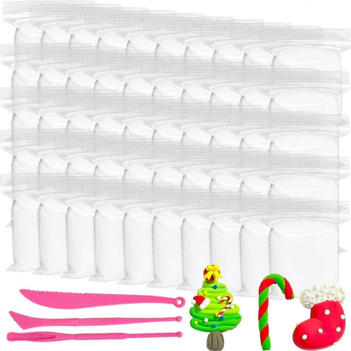 50 Pack White Air Dry Foam Clay,18oz Soft Molding Clays for Kids
